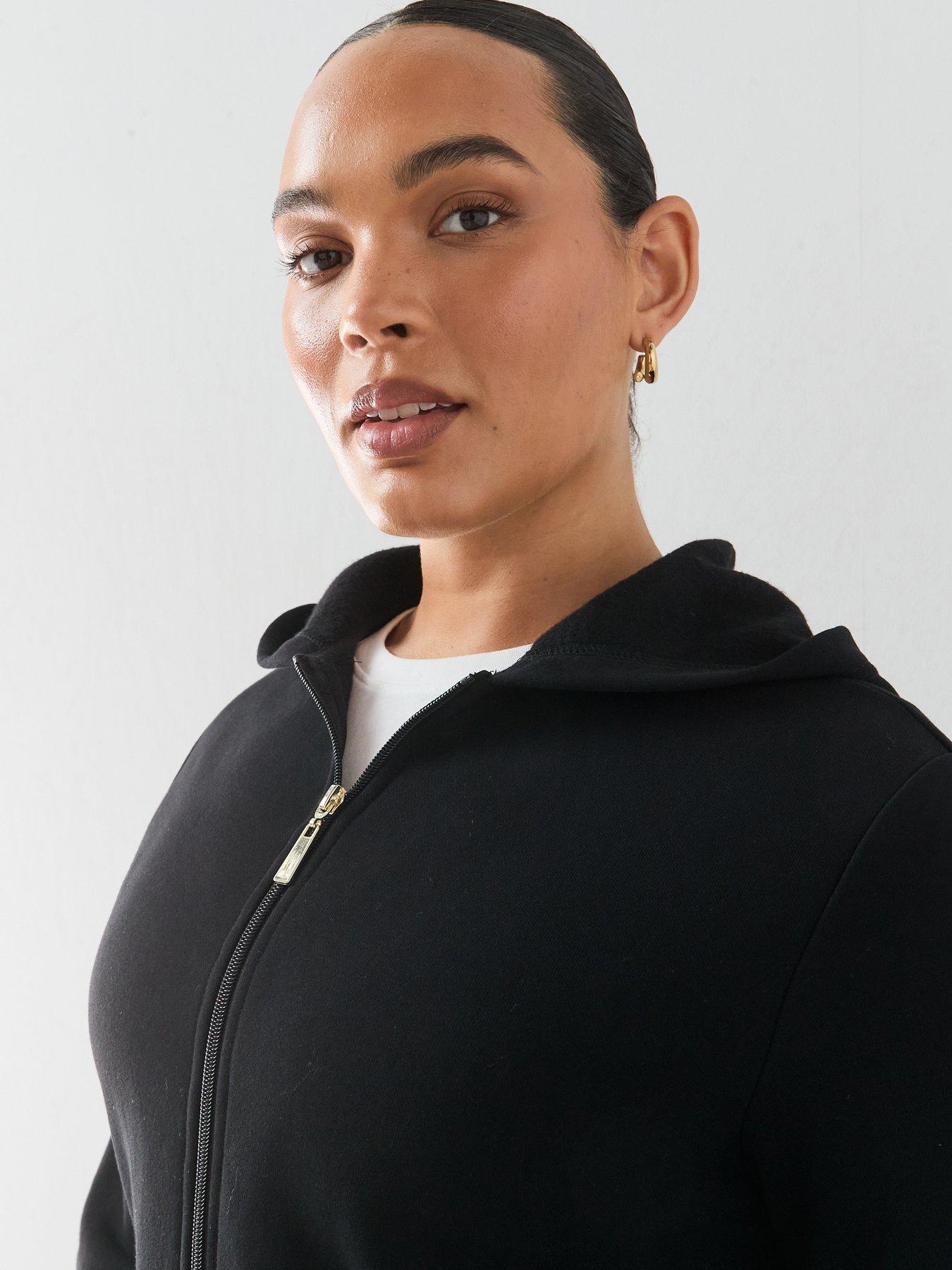 Image 5 of 6 of The Very Collection Curve Essential Zip Through Hoodie - Black