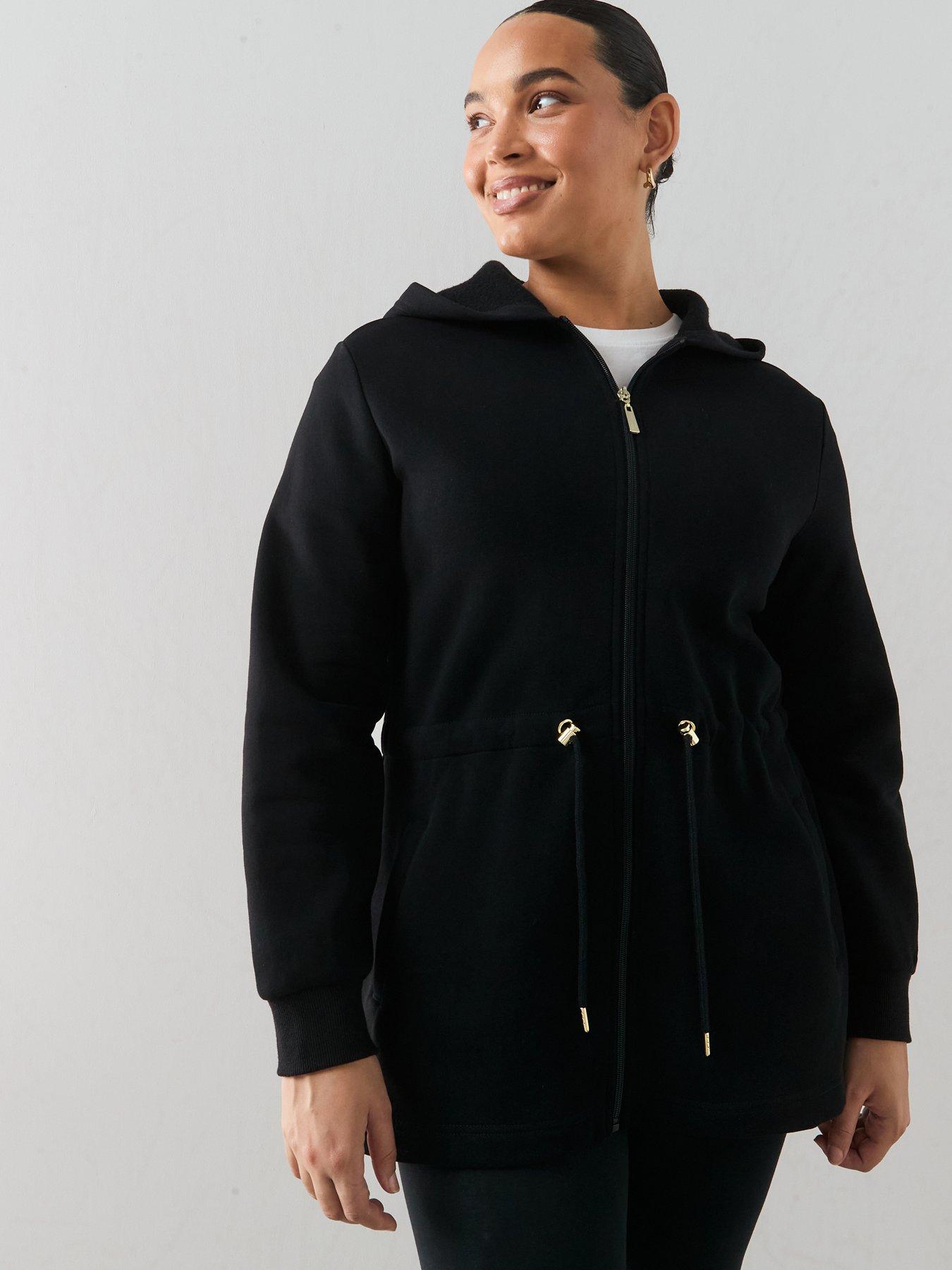 Image 6 of 6 of The Very Collection Curve Essential Zip Through Hoodie - Black