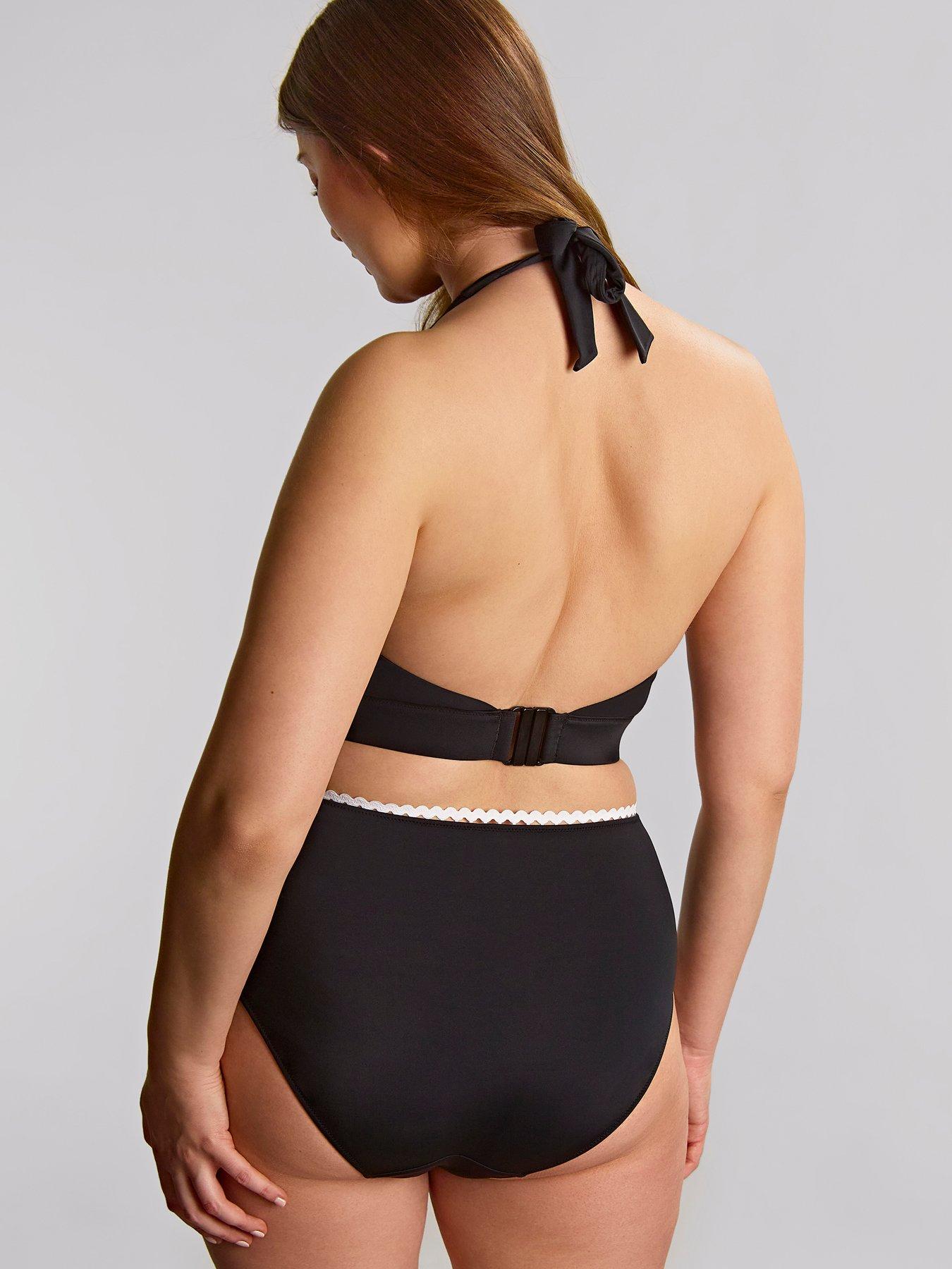 Image 2 of 5 of Panache Ric Rac Black High Waist Bikini Brief