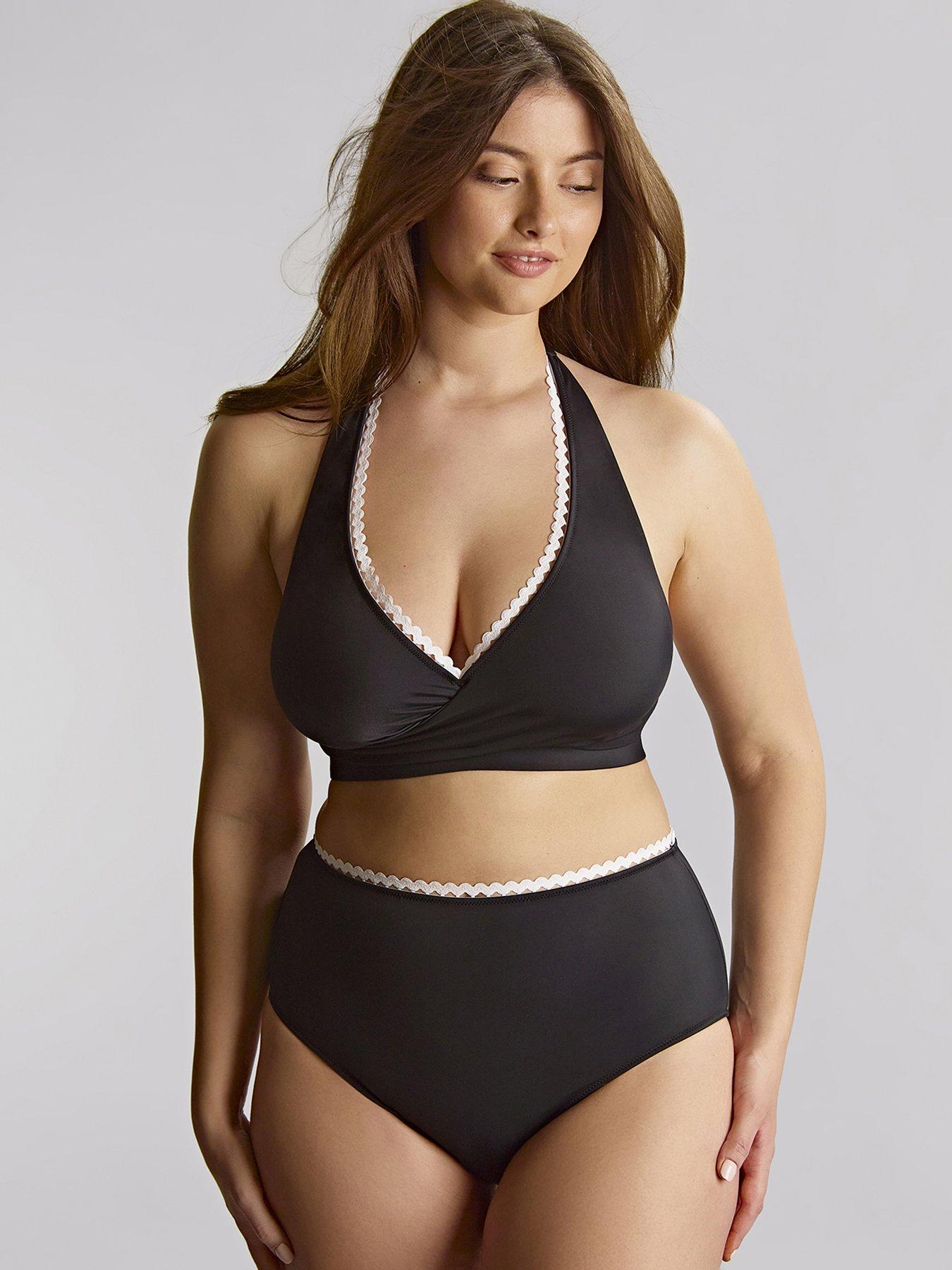 Image 4 of 5 of Panache Ric Rac Black High Waist Bikini Brief