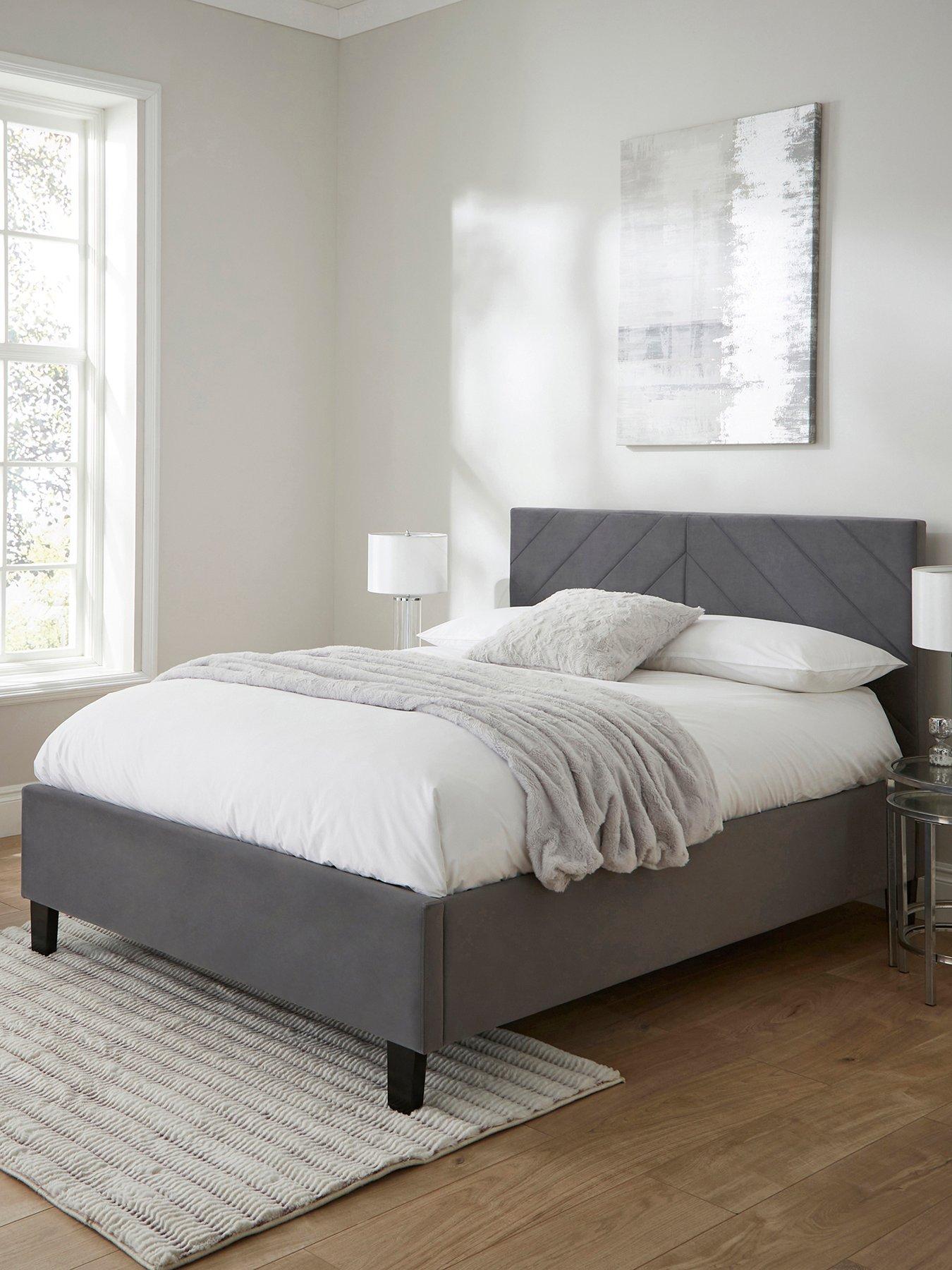 GFW Thea Chevron End Lift Up Storage Ottoman Bed with Mattress Options (Buy  &  SAVE!)