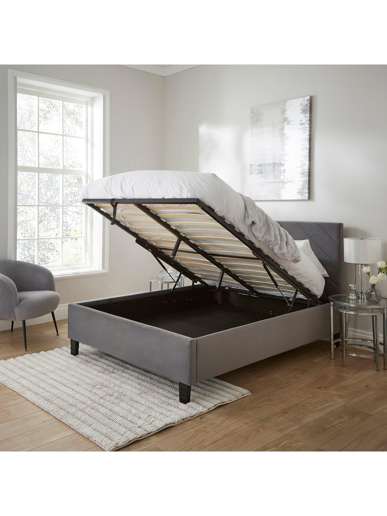 Image 4 of 6 of GFW Thea Chevron End Lift Up Storage Ottoman&nbsp;Bed with Mattress Options (Buy &amp; SAVE!)