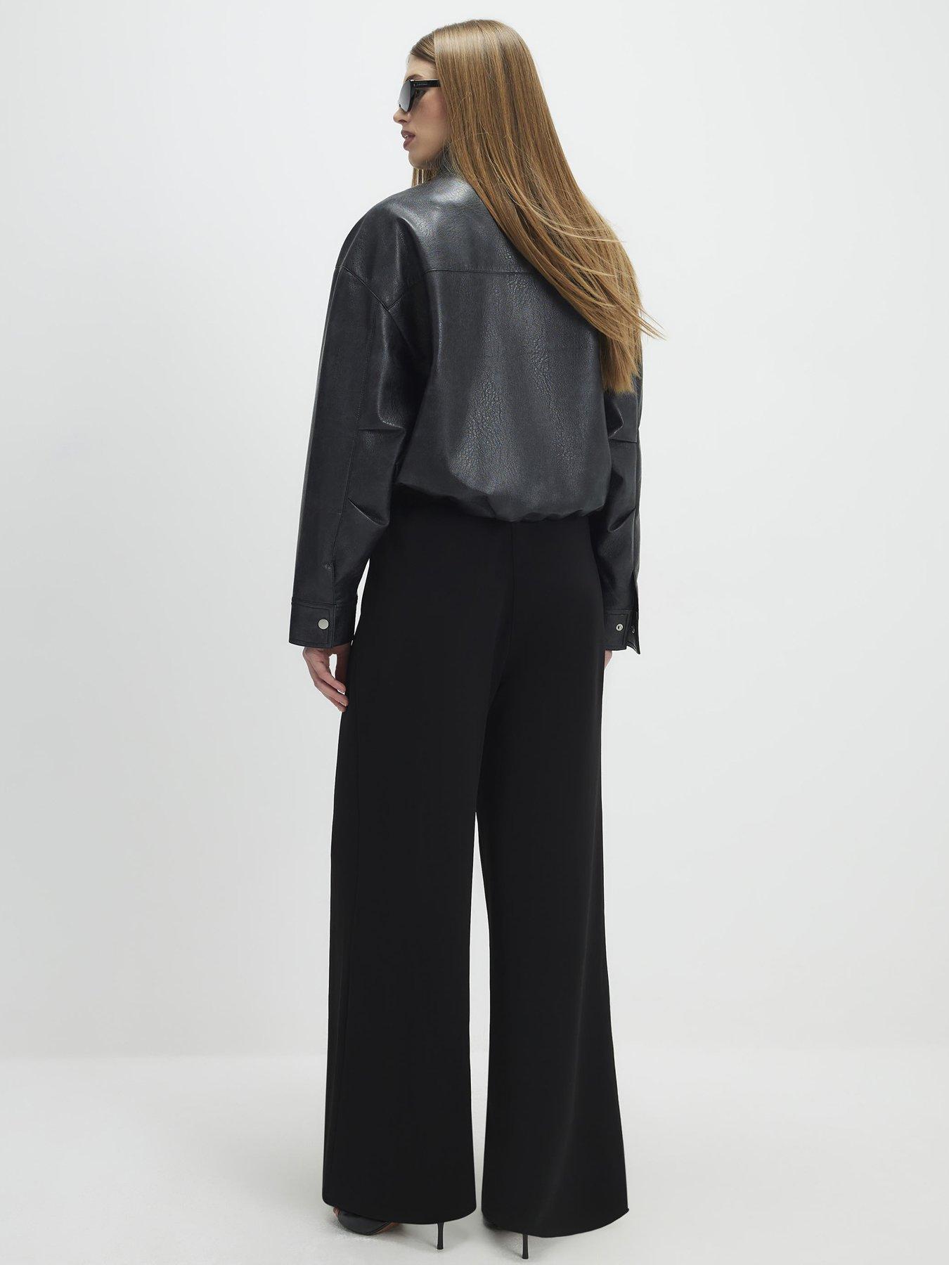 Image 2 of 4 of River Island Wide Leg Trouser - Black