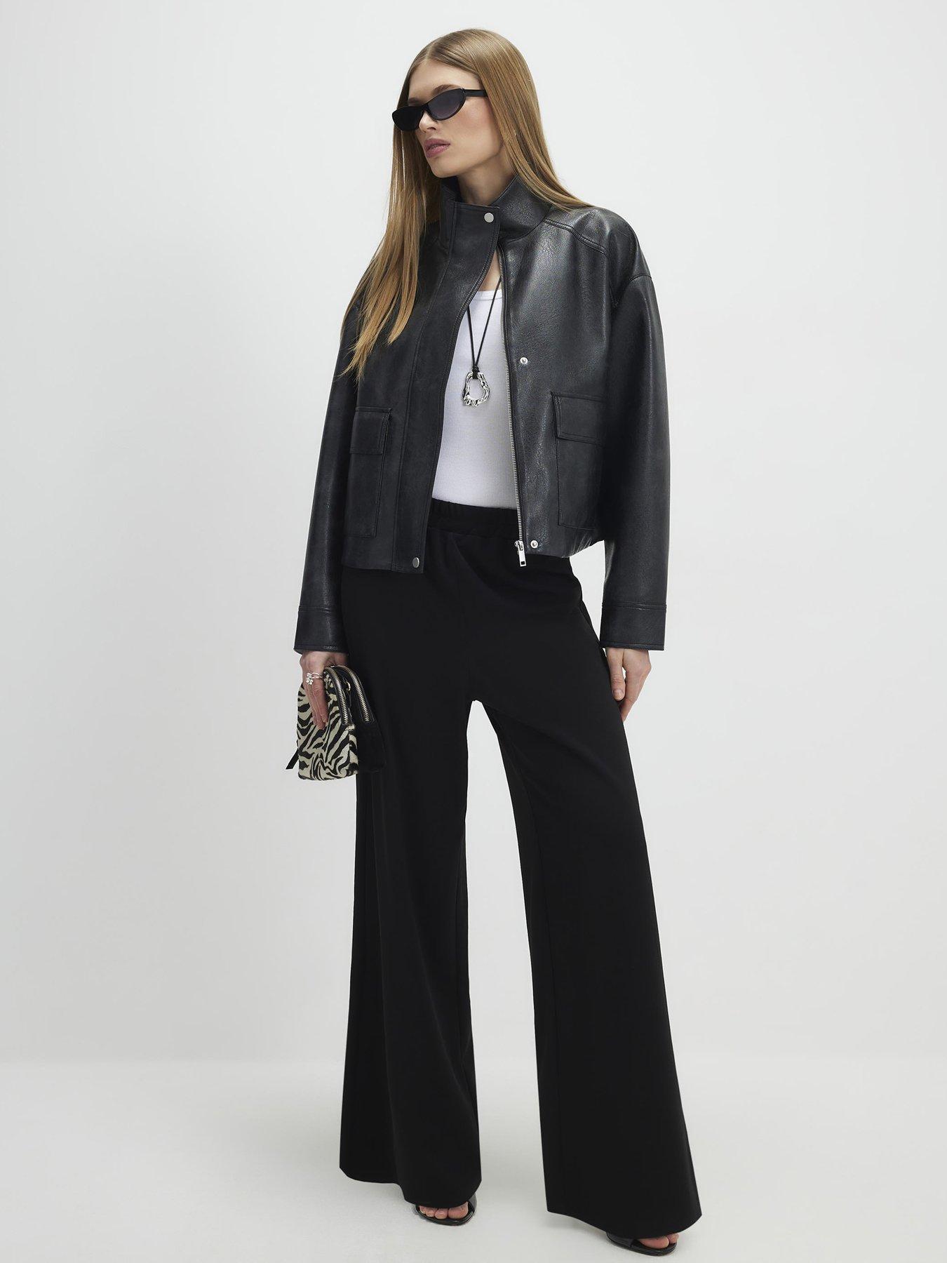 Image 3 of 4 of River Island Wide Leg Trouser - Black