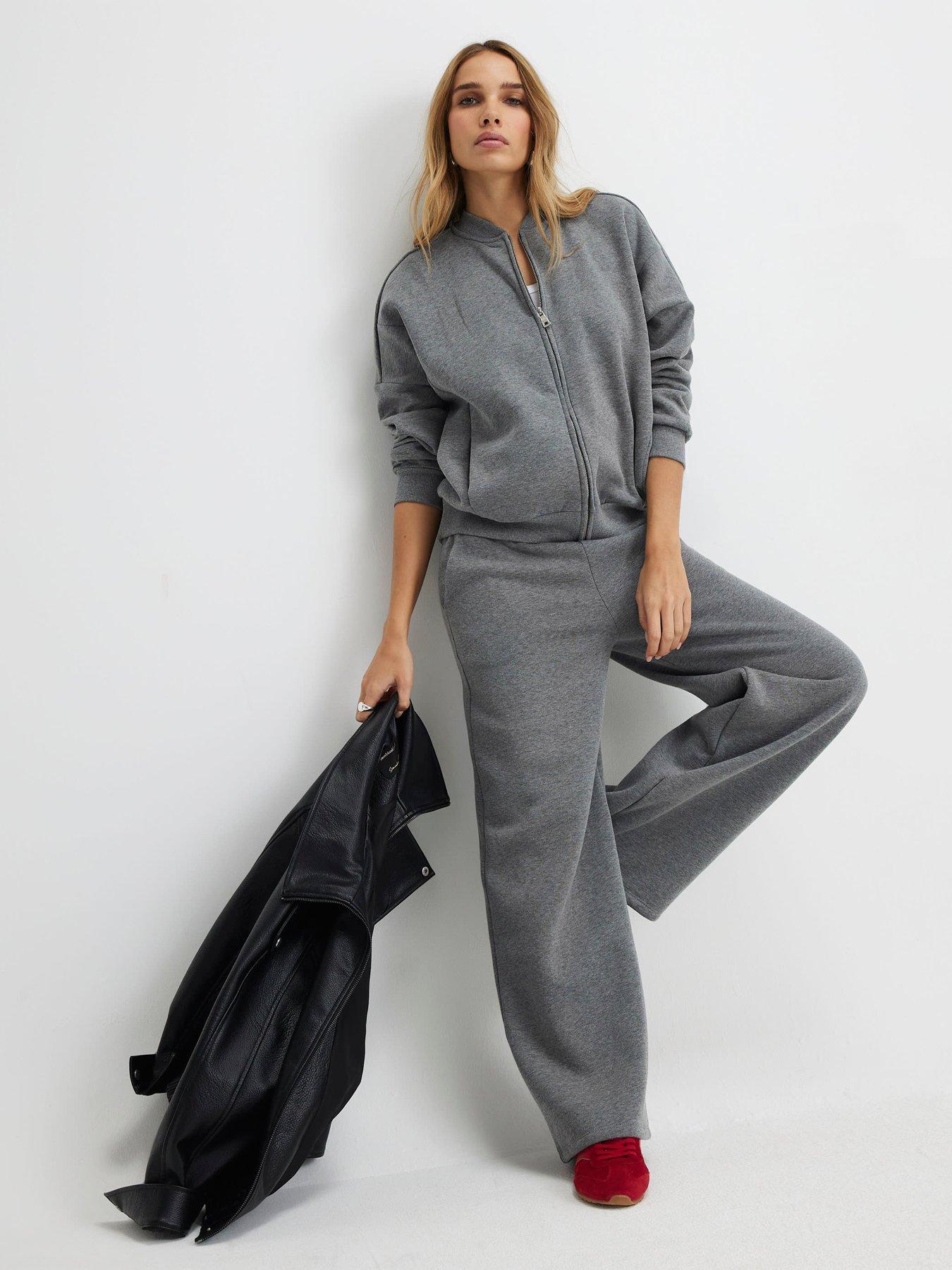 River Island: Wide Leg Joggers - Grey