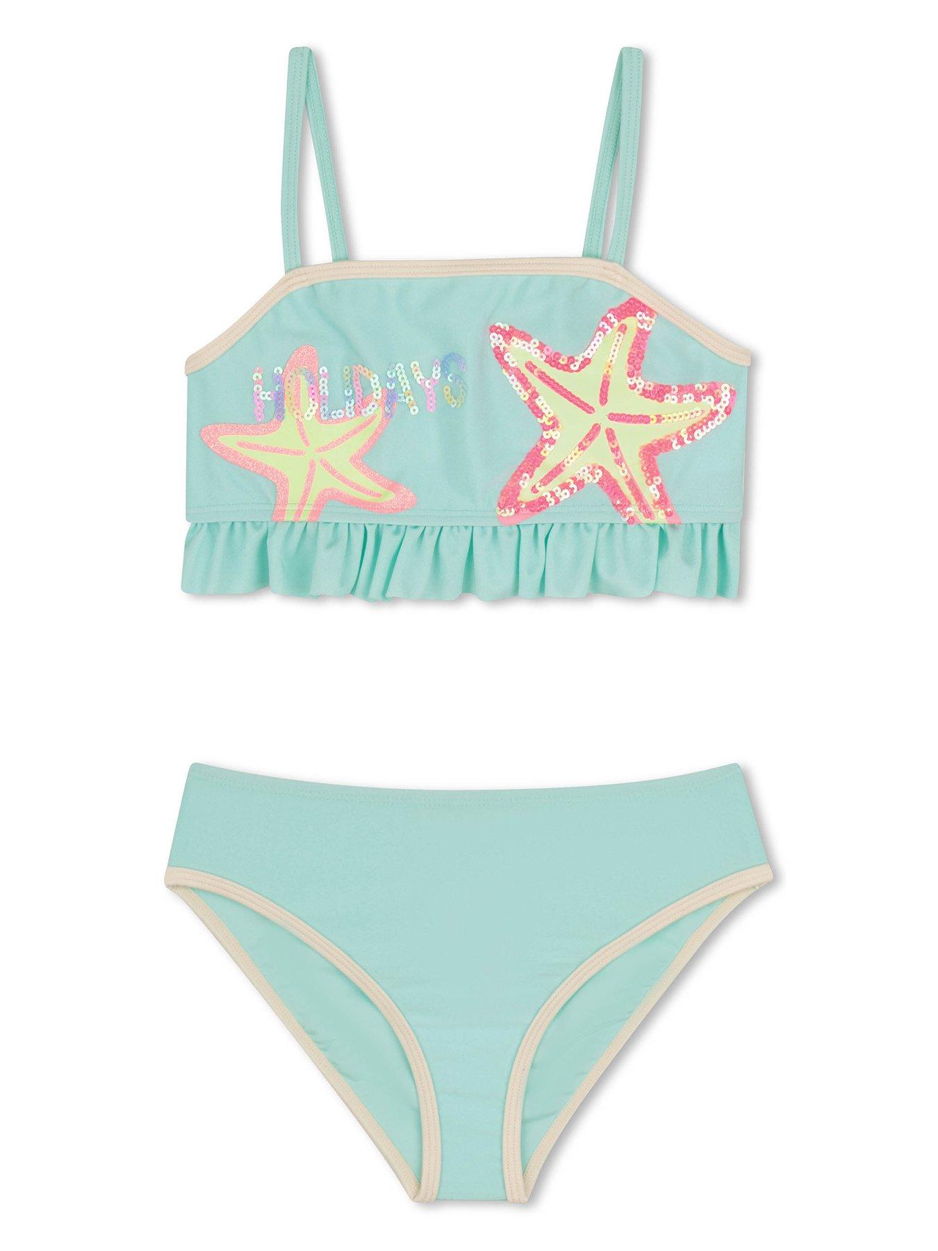 Billieblush Girls Sequin Bikini, Green, Size Age: 10 Years