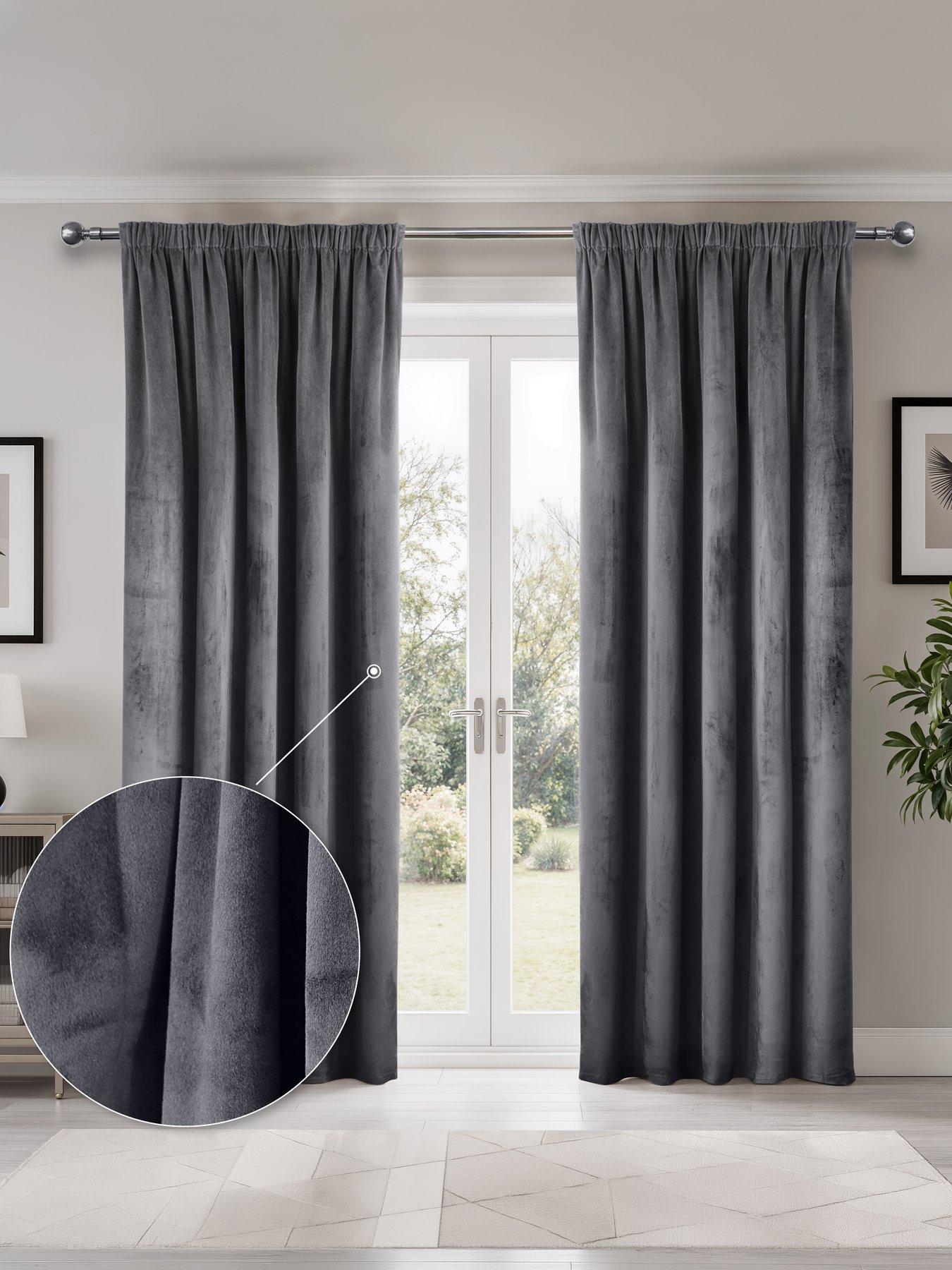 Image 1 of 4 of The Very Collection Dusk Velvet Dimout 90x90 Pencil Pleat