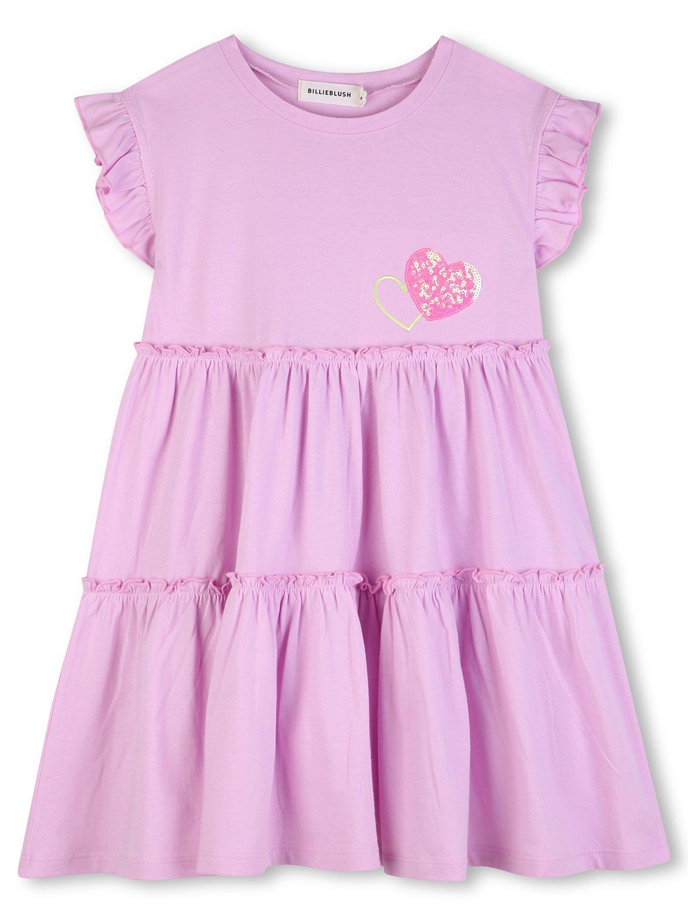 Billieblush Girls Tiered Jersey Dress - Purple