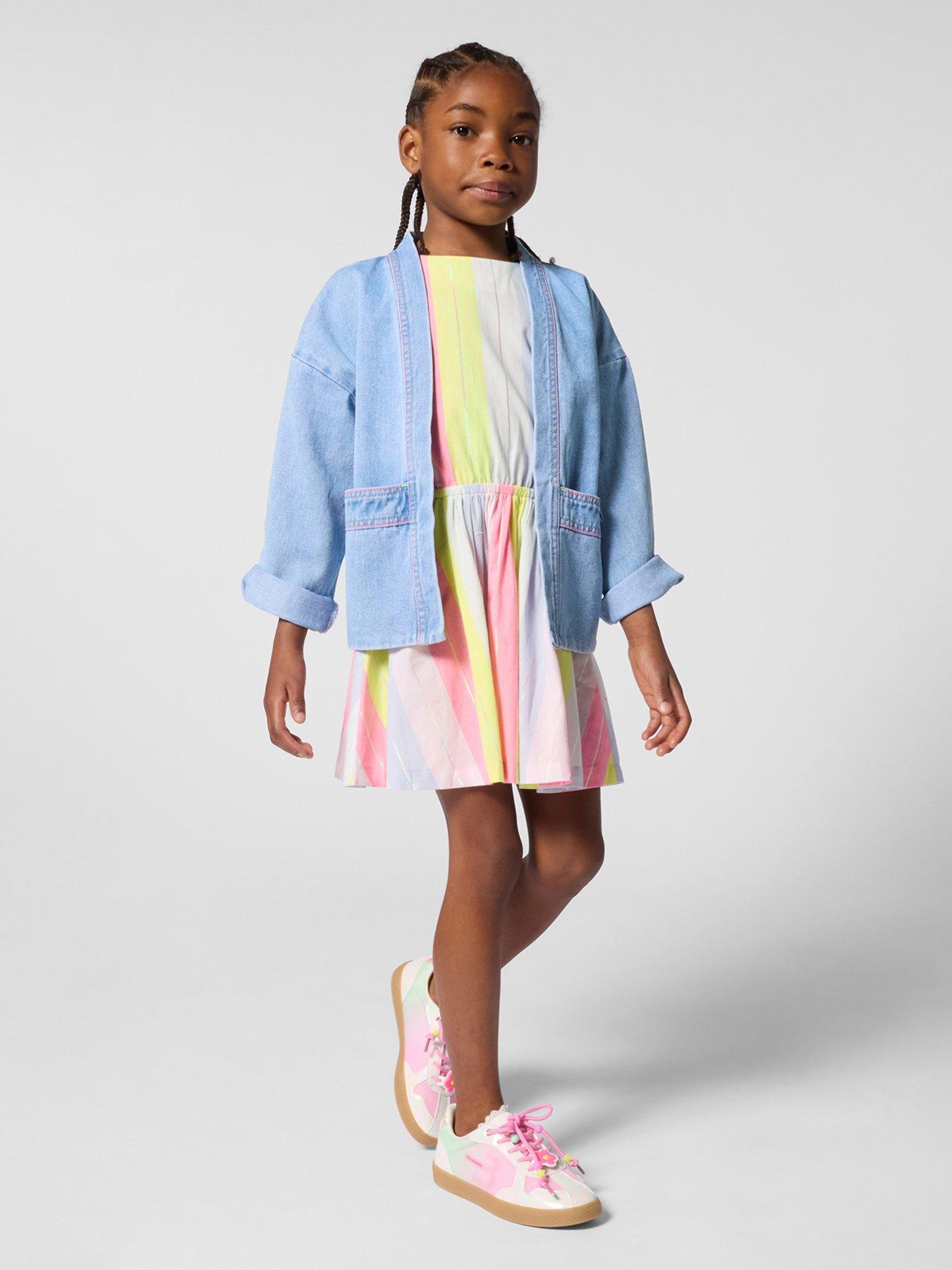 Billieblush Girls Stripe Dress, Multi, Size 10 Years