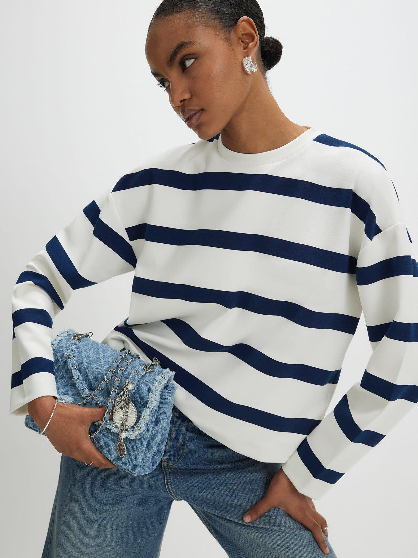 River Island Premium Striped Long Sleeve Top - Blue