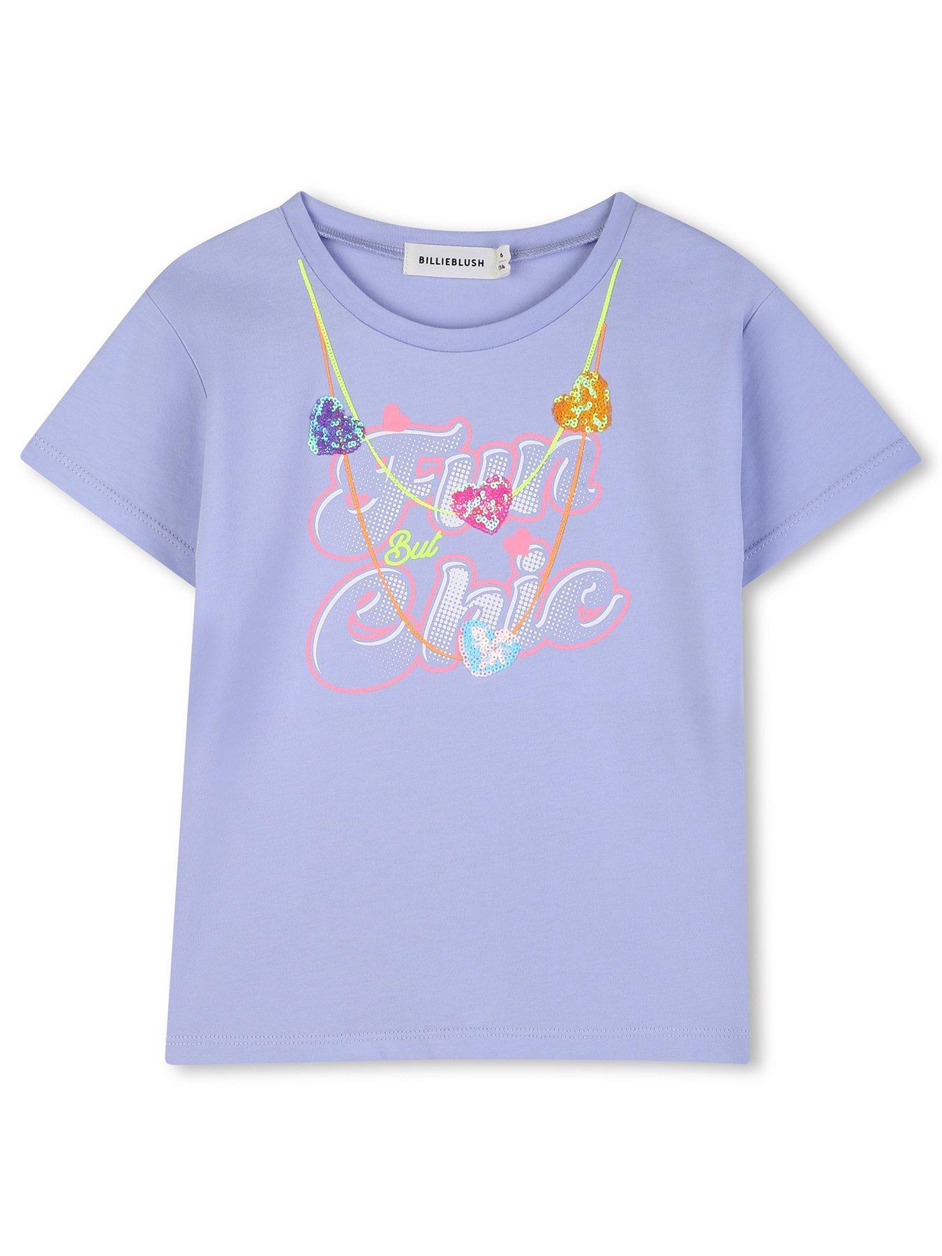 Billieblush Girls Short Sleeve T-shirt, Blue, Size Age: 5 Years