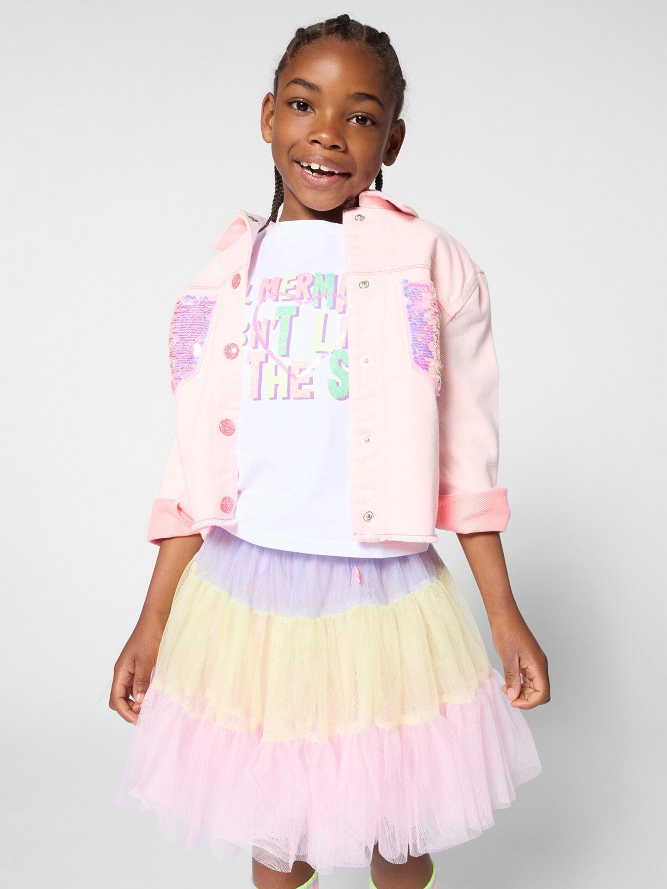 Billieblush Girls Mesh Tiered Skirt, Multi, Size Age: 10 Years