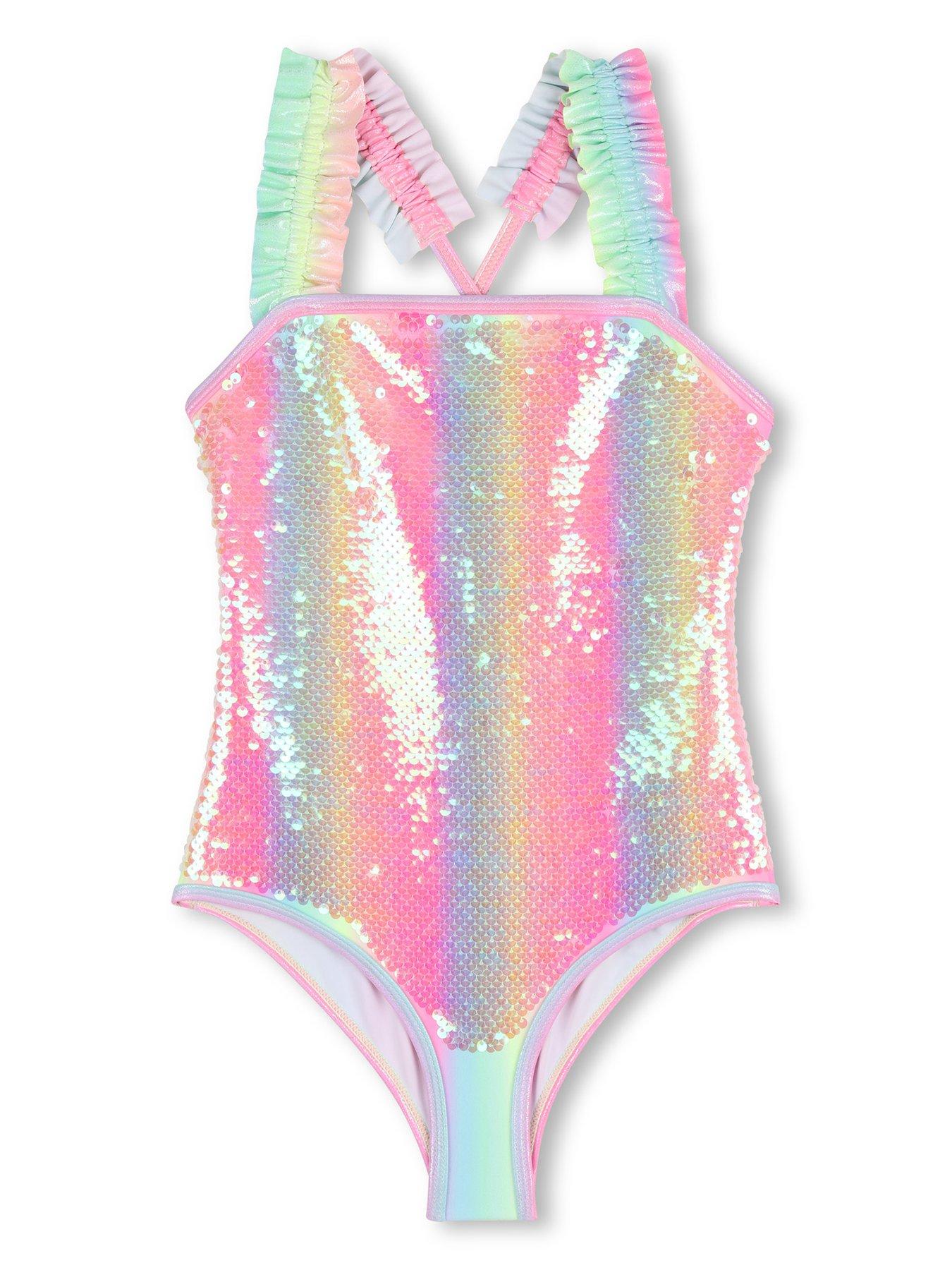Billieblush Girls Ruffle Strap Swimsuit