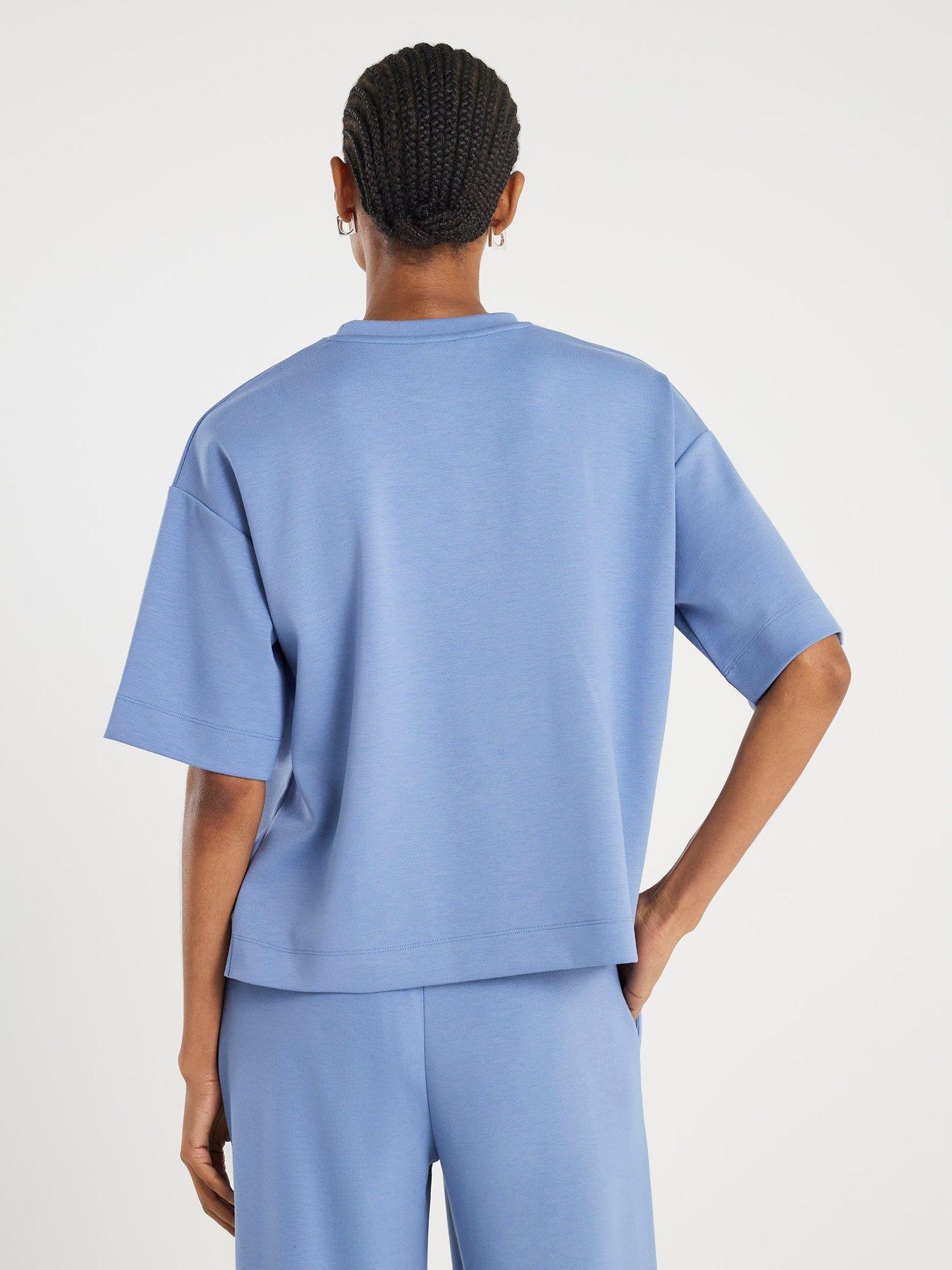 River Island Short Sleeve Premium Neo Boxy Clean T-Shirt - Blue | Very