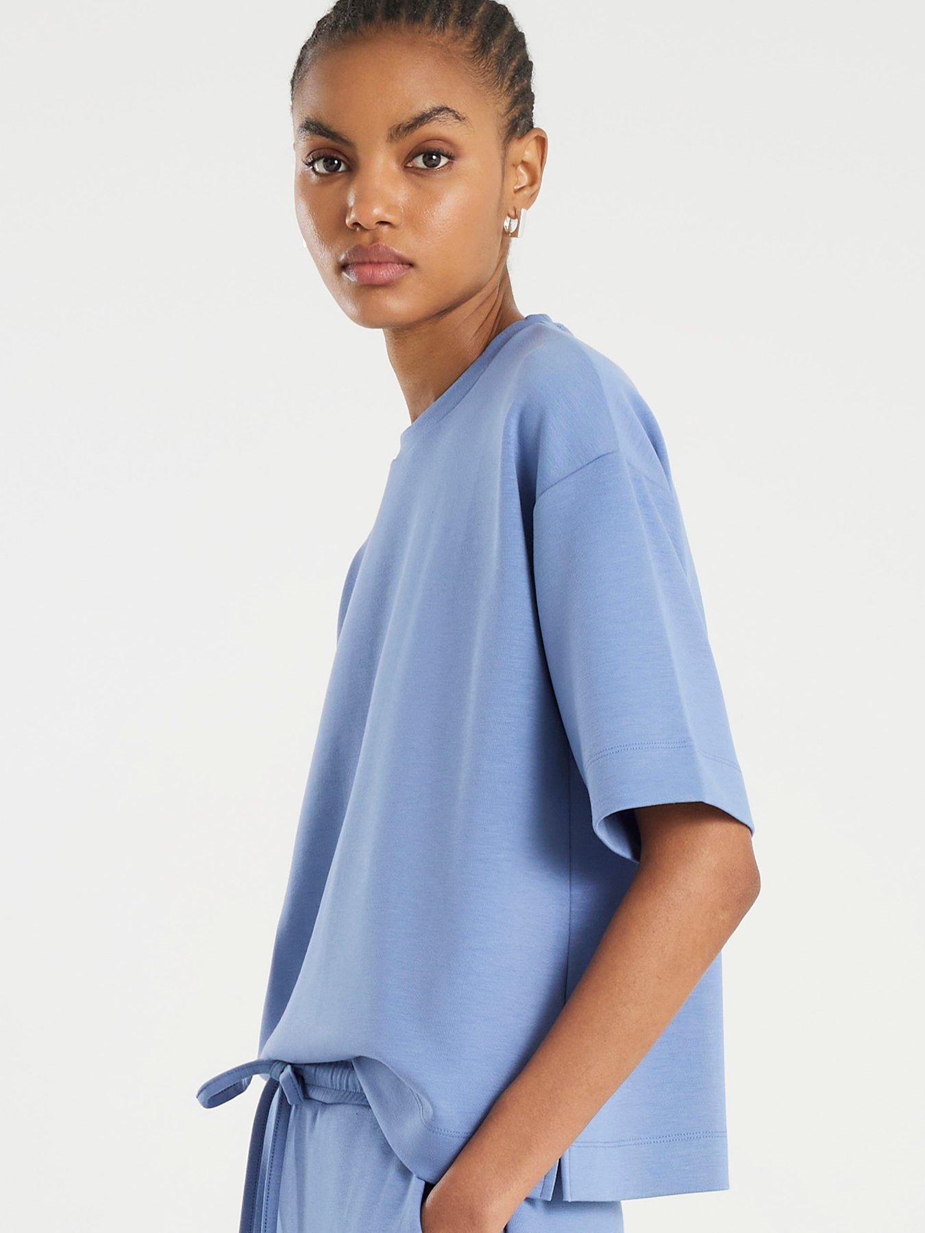 River Island Short Sleeve Premium Neo Boxy Clean T-Shirt - Blue | Very