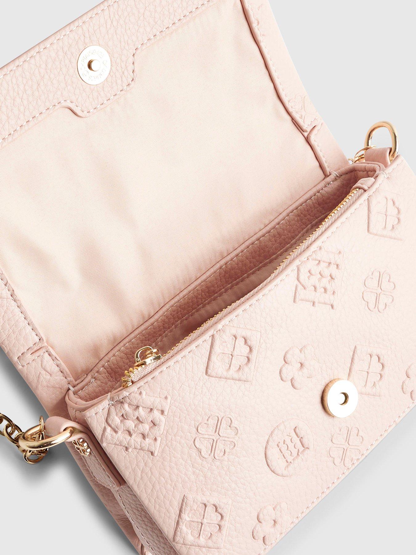 Image 6 of 6 of River Island Embossed Monogram Cross Body Bag - Pink