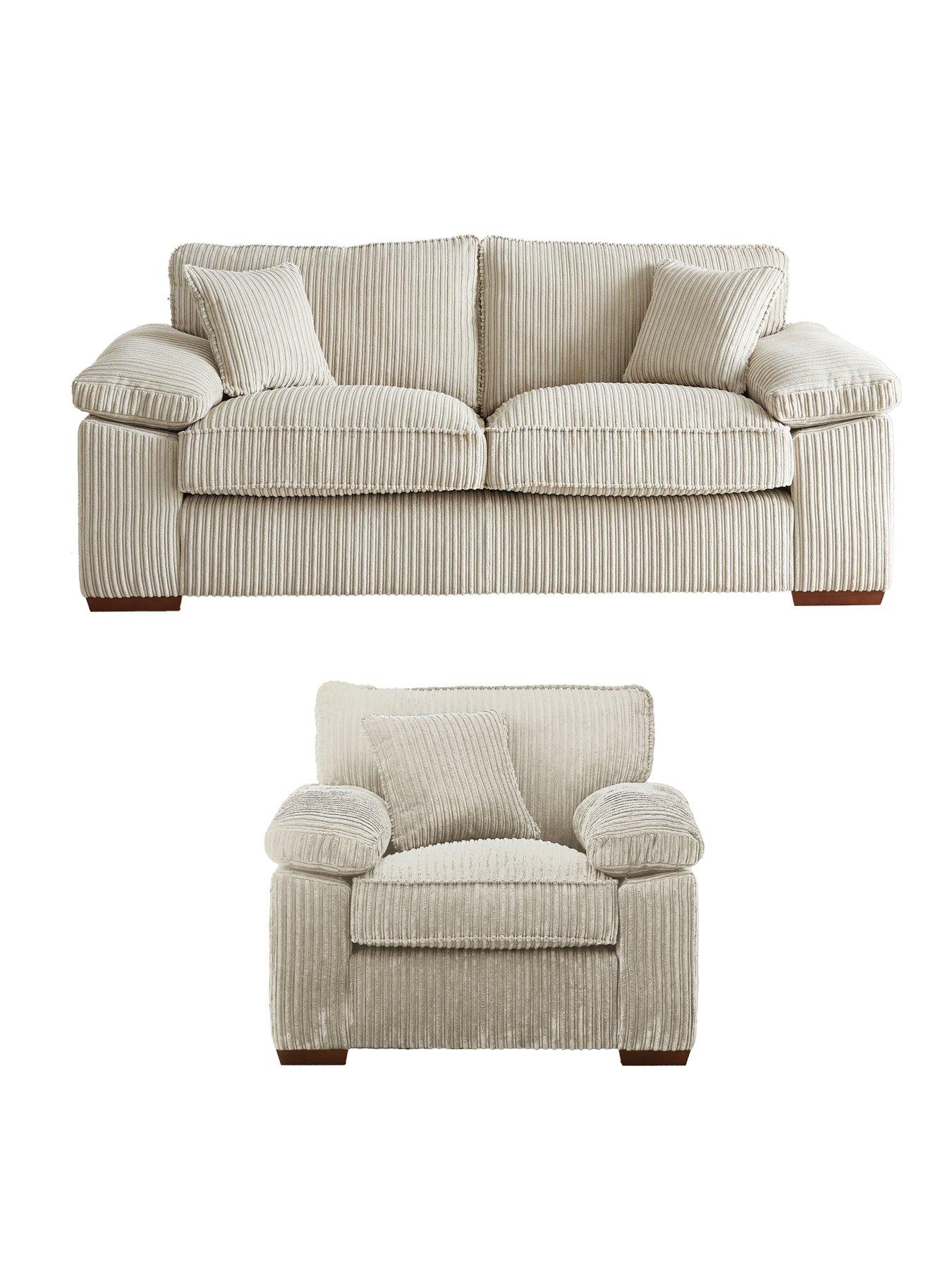 The Very Collection Parker 3 Seater Fabric Sofa + Armchair Set (Buy  &  SAVE!) - Made to Order in the UK