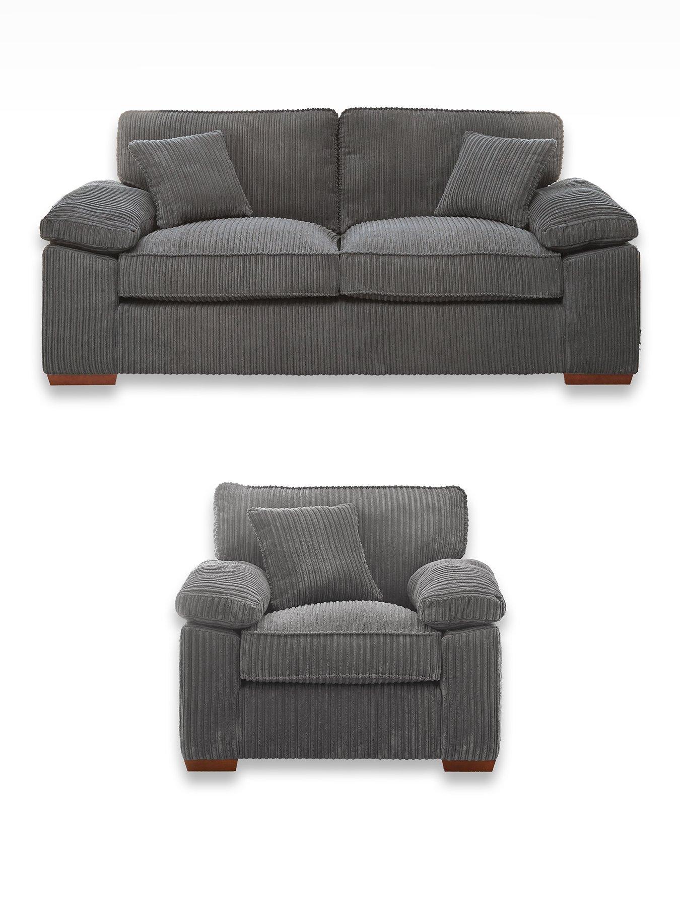 The Very Collection Parker 3 Seater Fabric Sofa + Chair