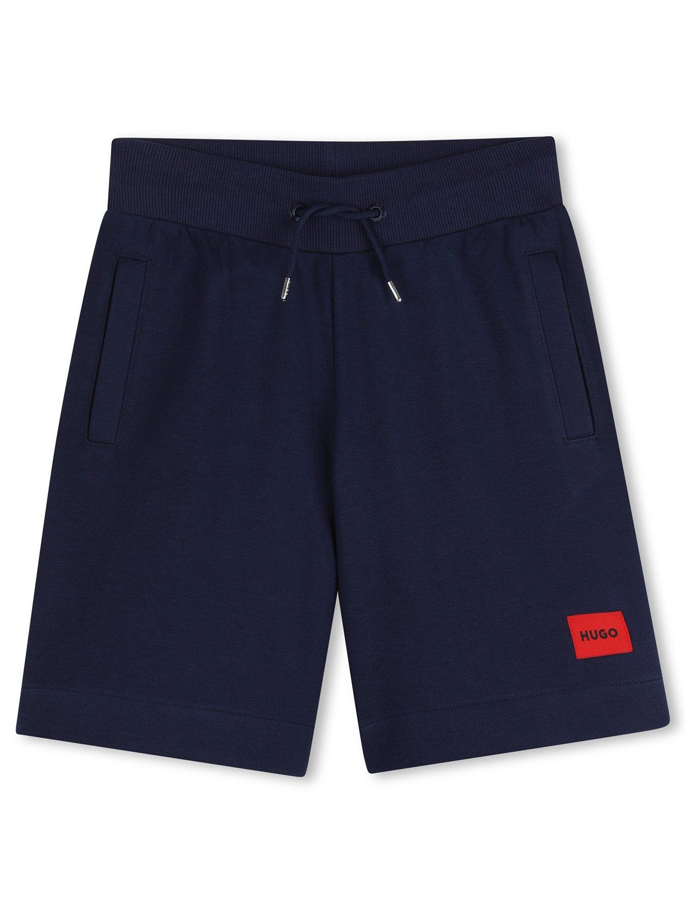 HUGO Boys Logo Shorts, Navy, Size 6 Years