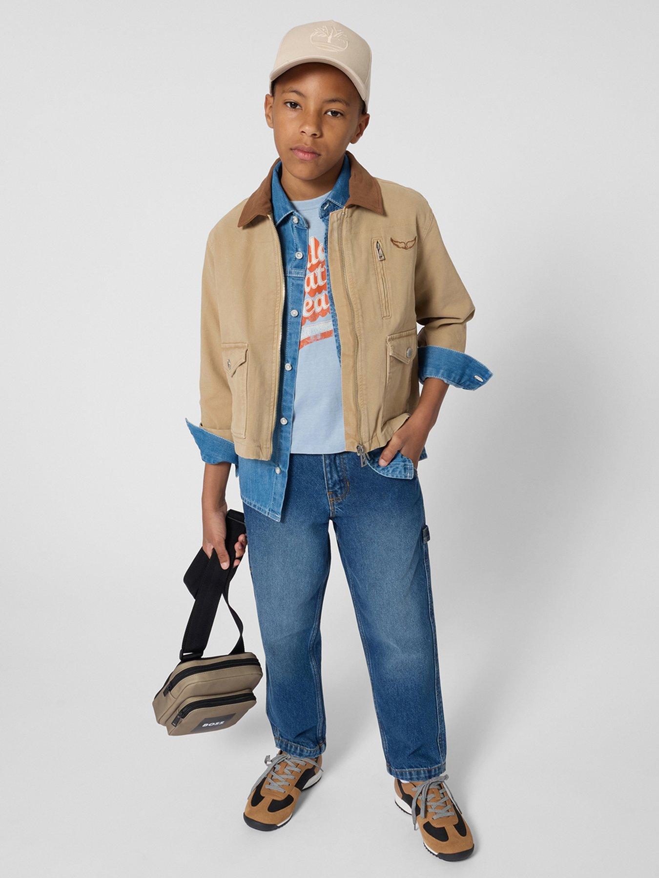 HUGO Boys Loose Fit Jeans, Blue, Size Age: 8 Years