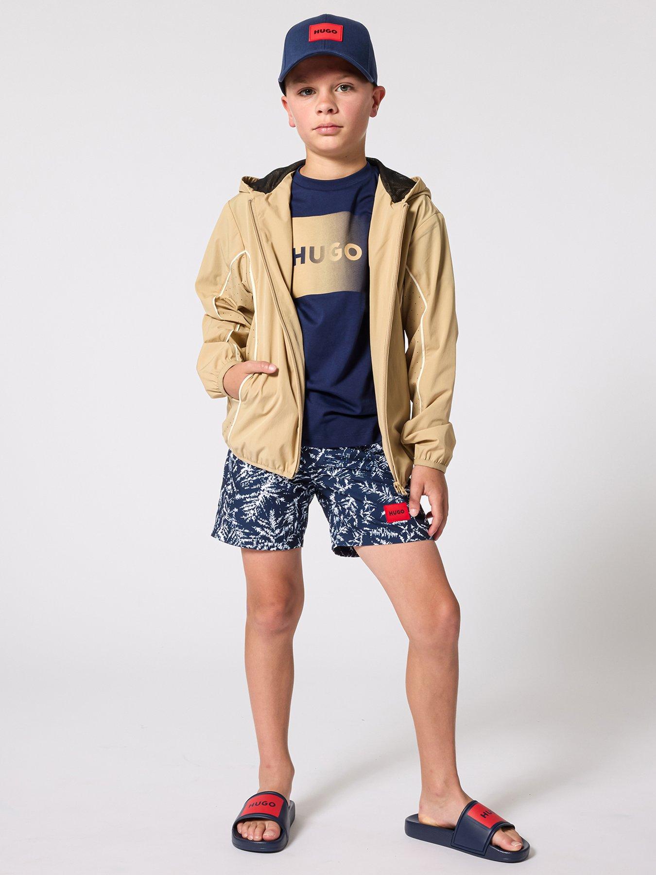 HUGO Boys Hooded Jacket - Beige