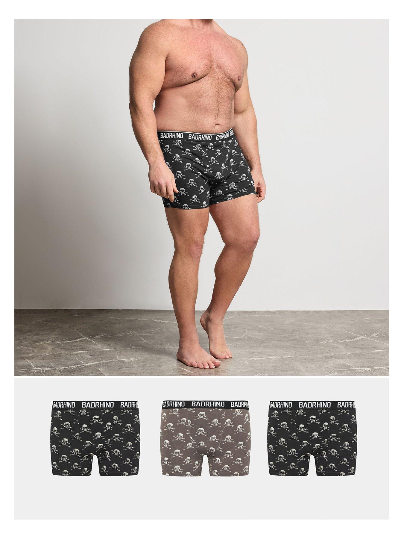 BadRhino 3 Pack Skull Boxer - Black