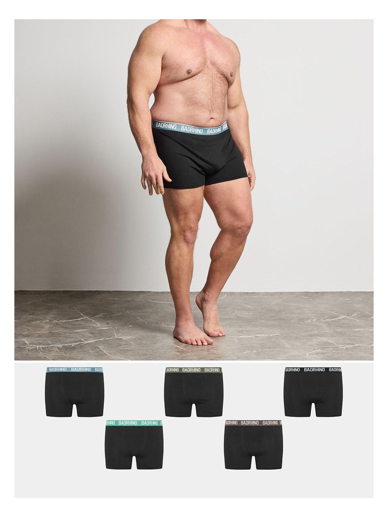 BadRhino 5 Pack Multi Band Boxer, Black, Size 4Xl, Men