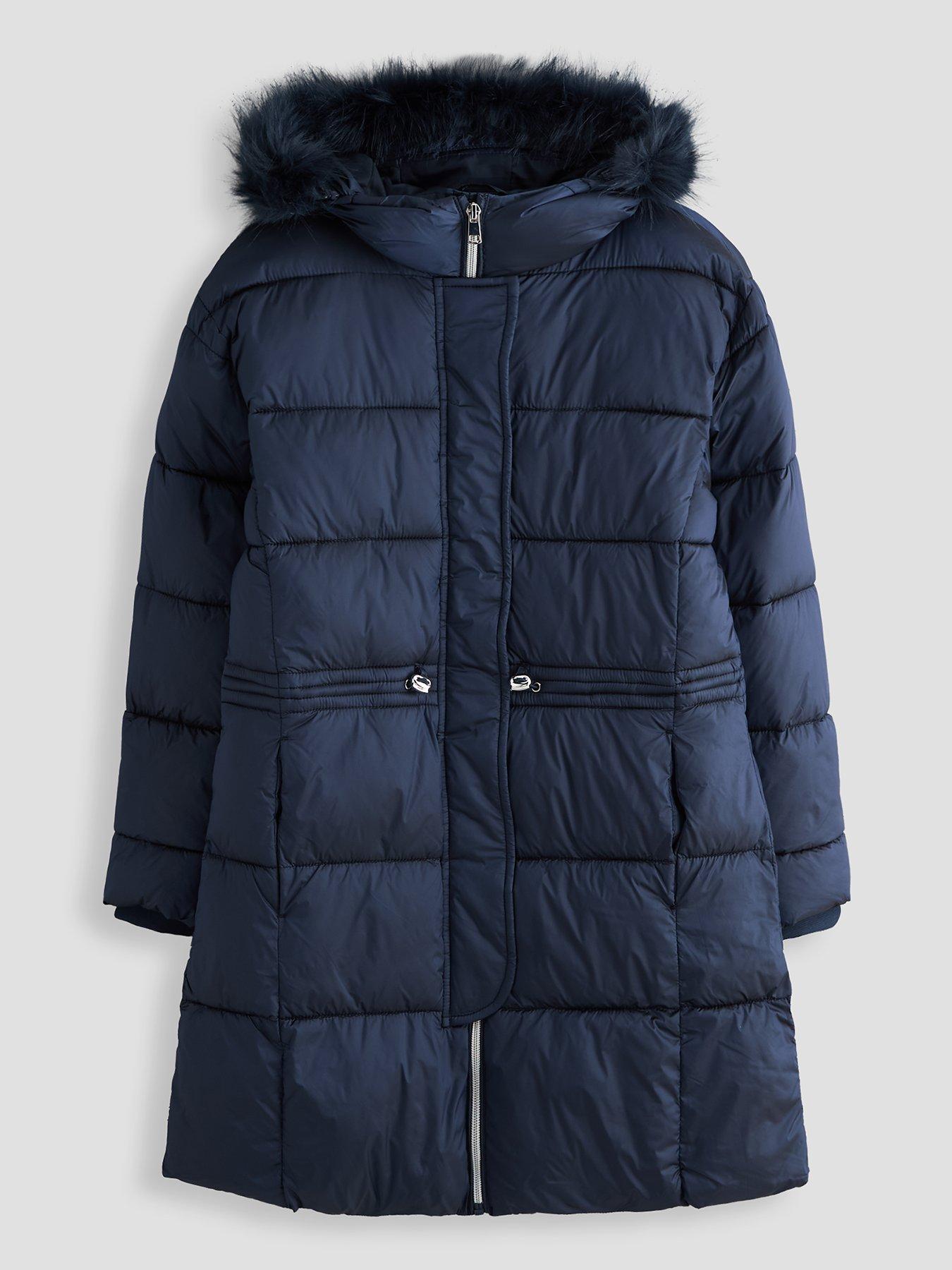 Image 1 of 6 of The Very Collection Girls Padded Coat With Hood (3 - 16 years) - Navy