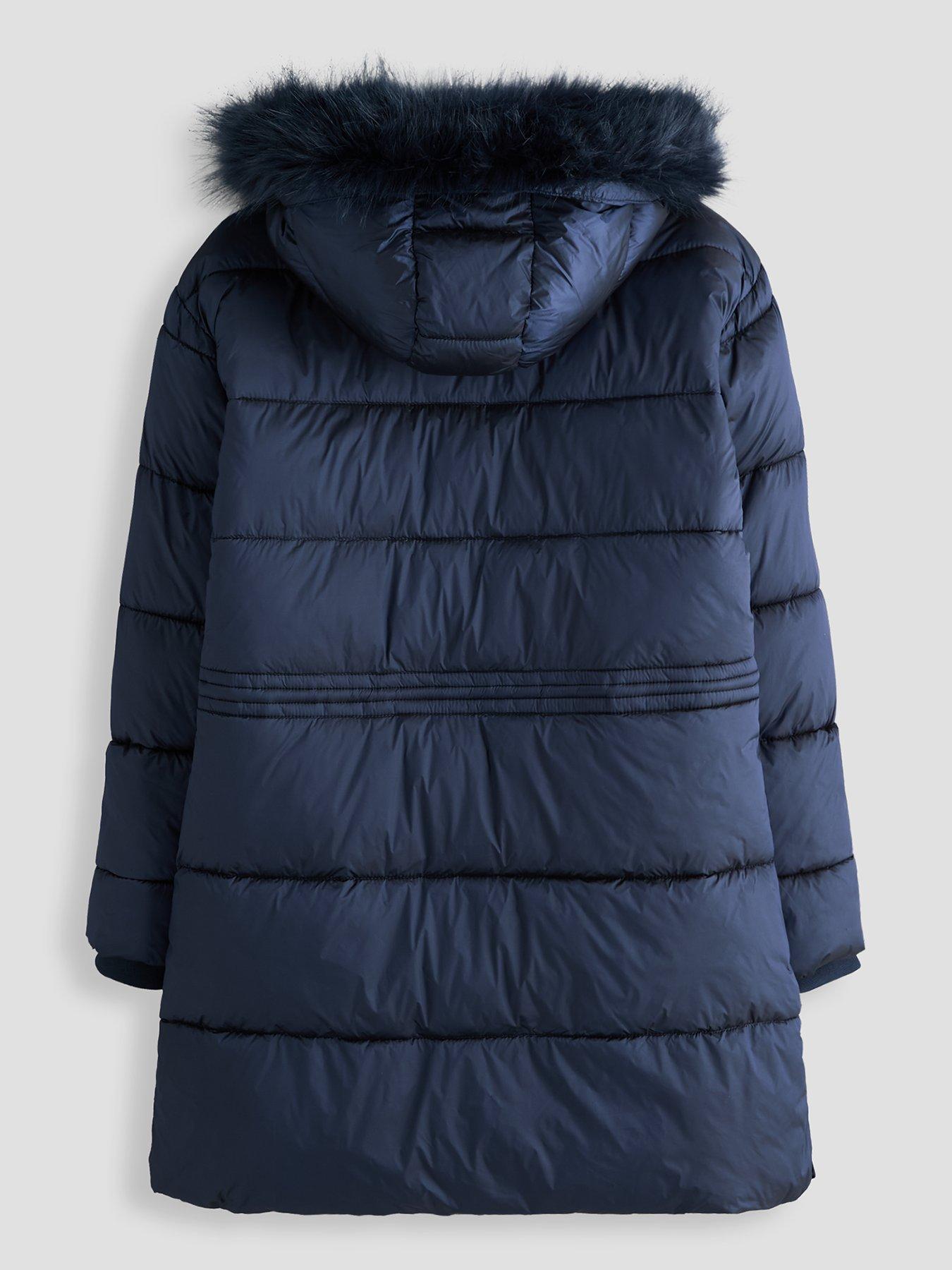 Image 2 of 6 of The Very Collection Girls Padded Coat With Hood (3 - 16 years) - Navy