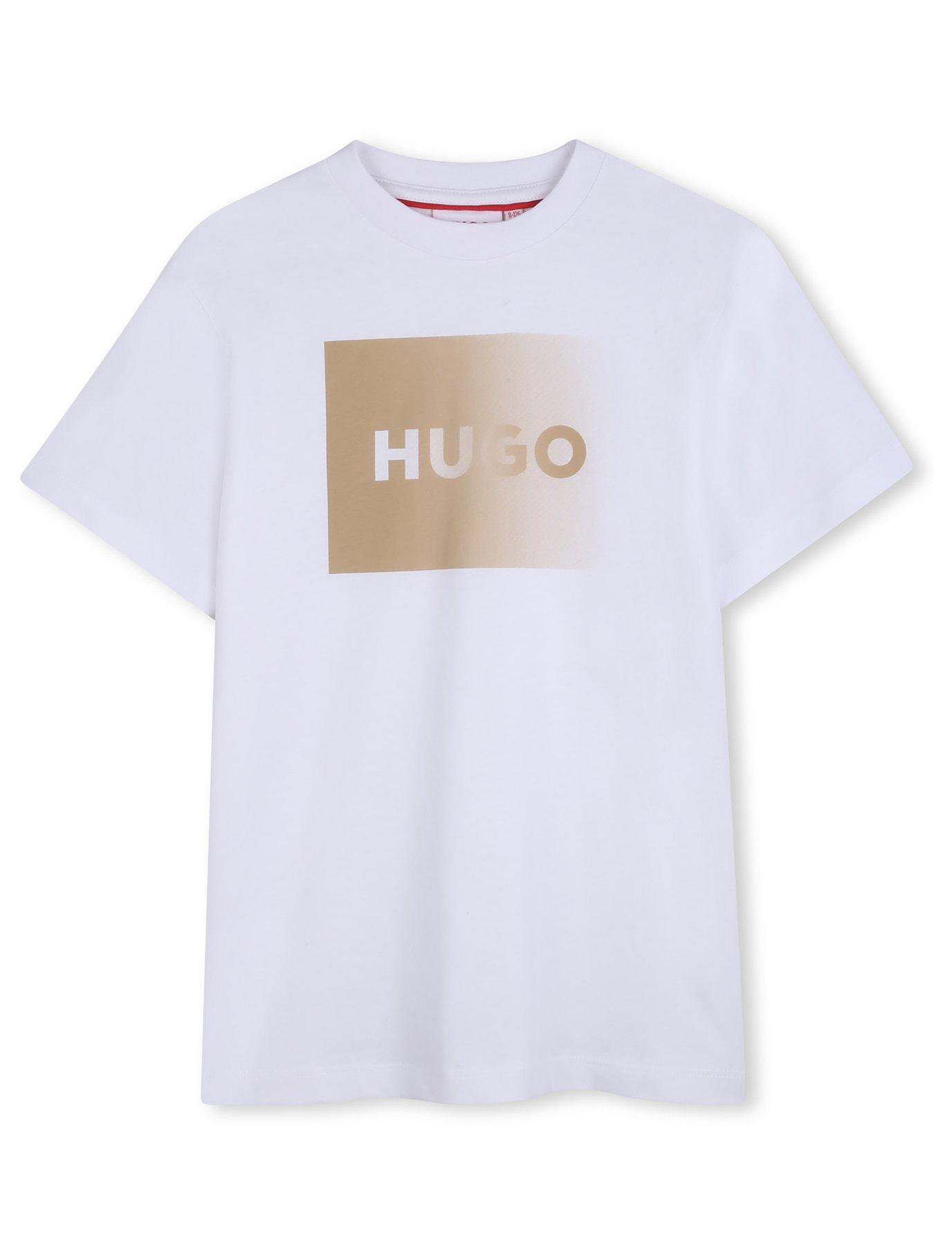 HUGO Boys Logo Short Sleeve T-shirt - White