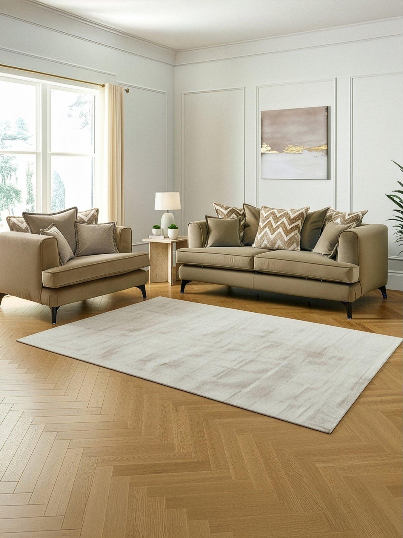 The Very Collection Mayfair 3 Seater Fabric Sofa + Snuggle Chair