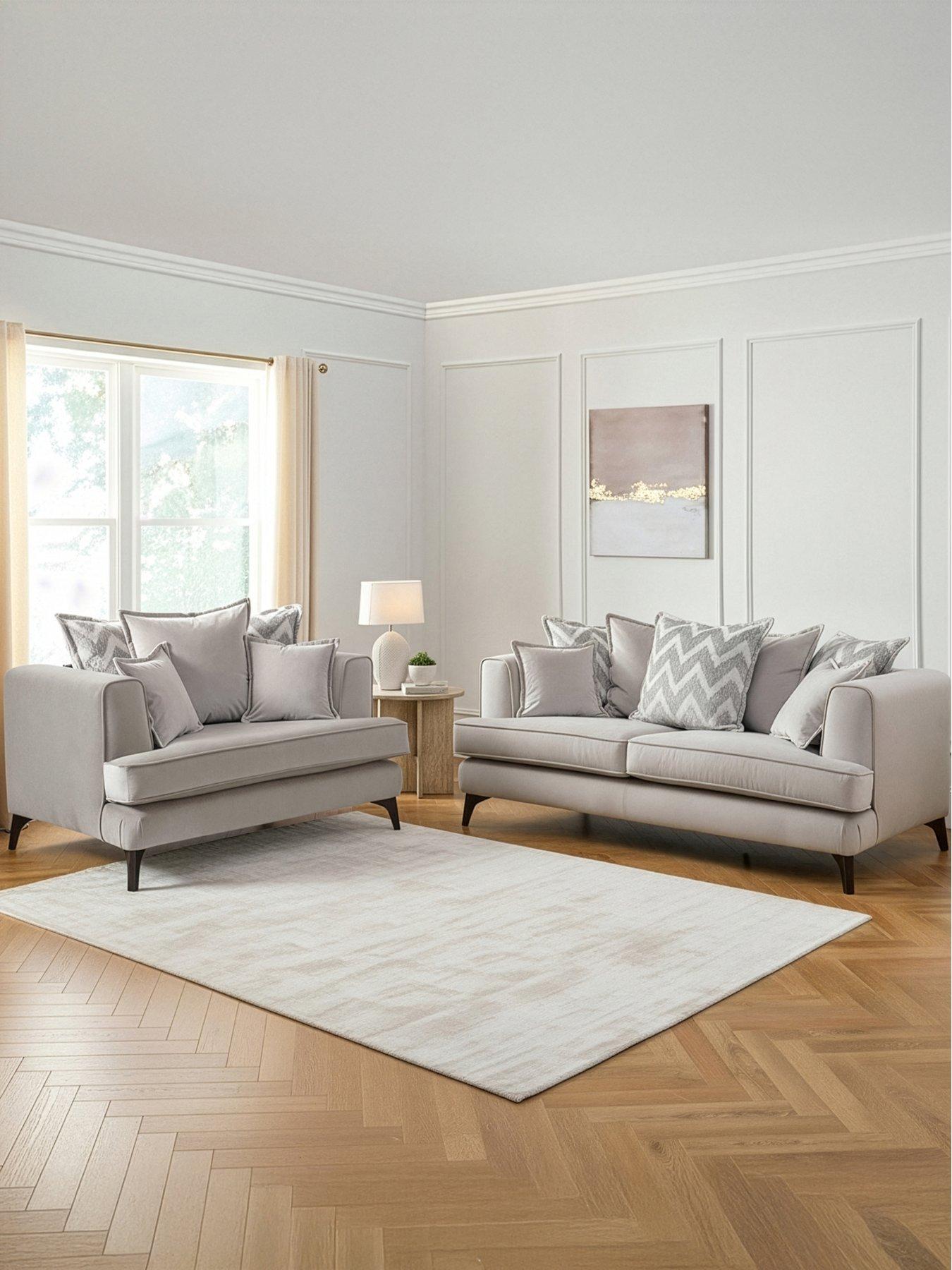 The Very Collection Mayfair 3 Seater Fabric Sofa + Snuggle Chair