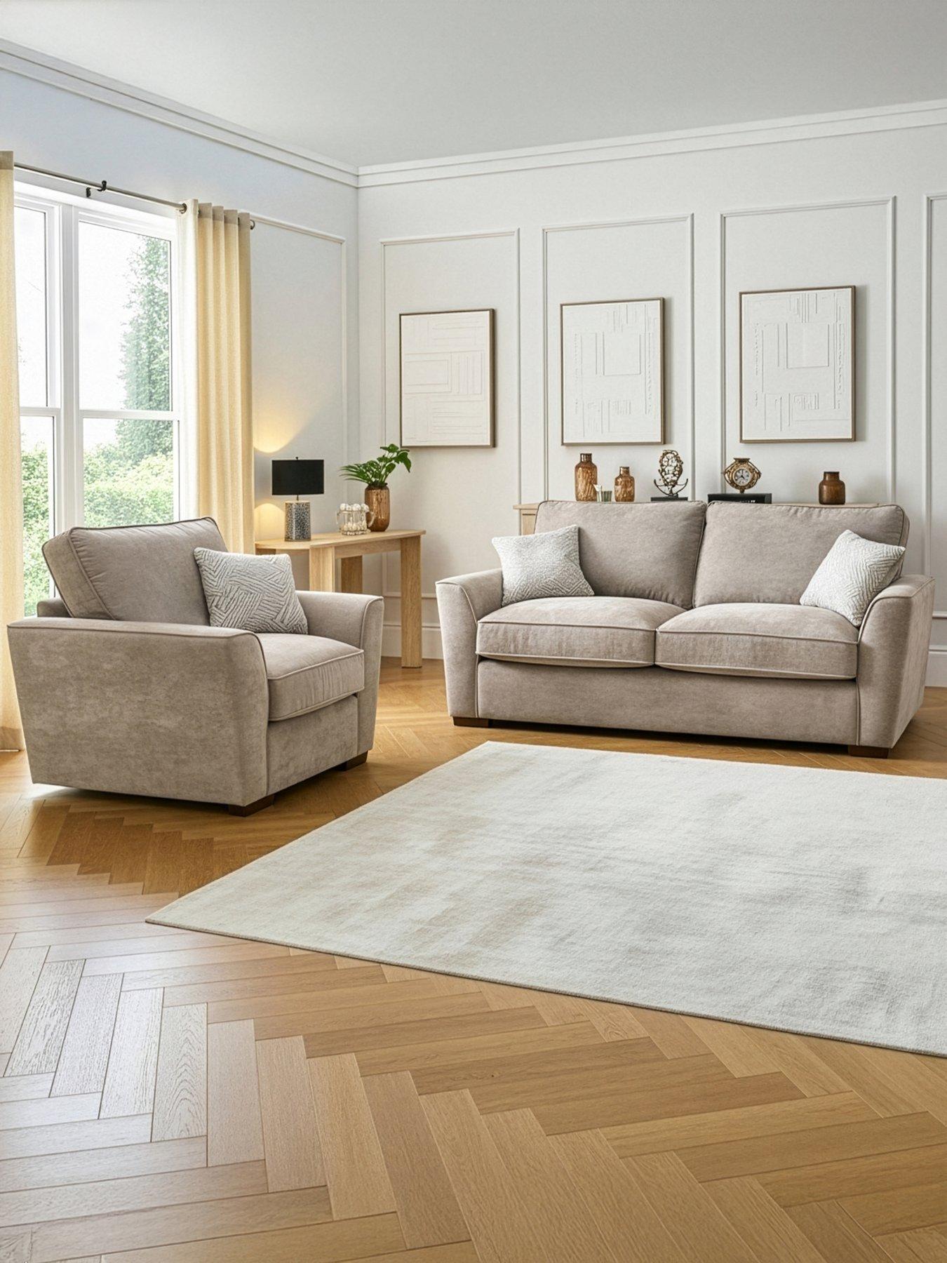 The Very Collection Treviso 3 Seater Fabric Sofa + Armchair Set (Buy  &  SAVE!) - Made to Order in the UK
