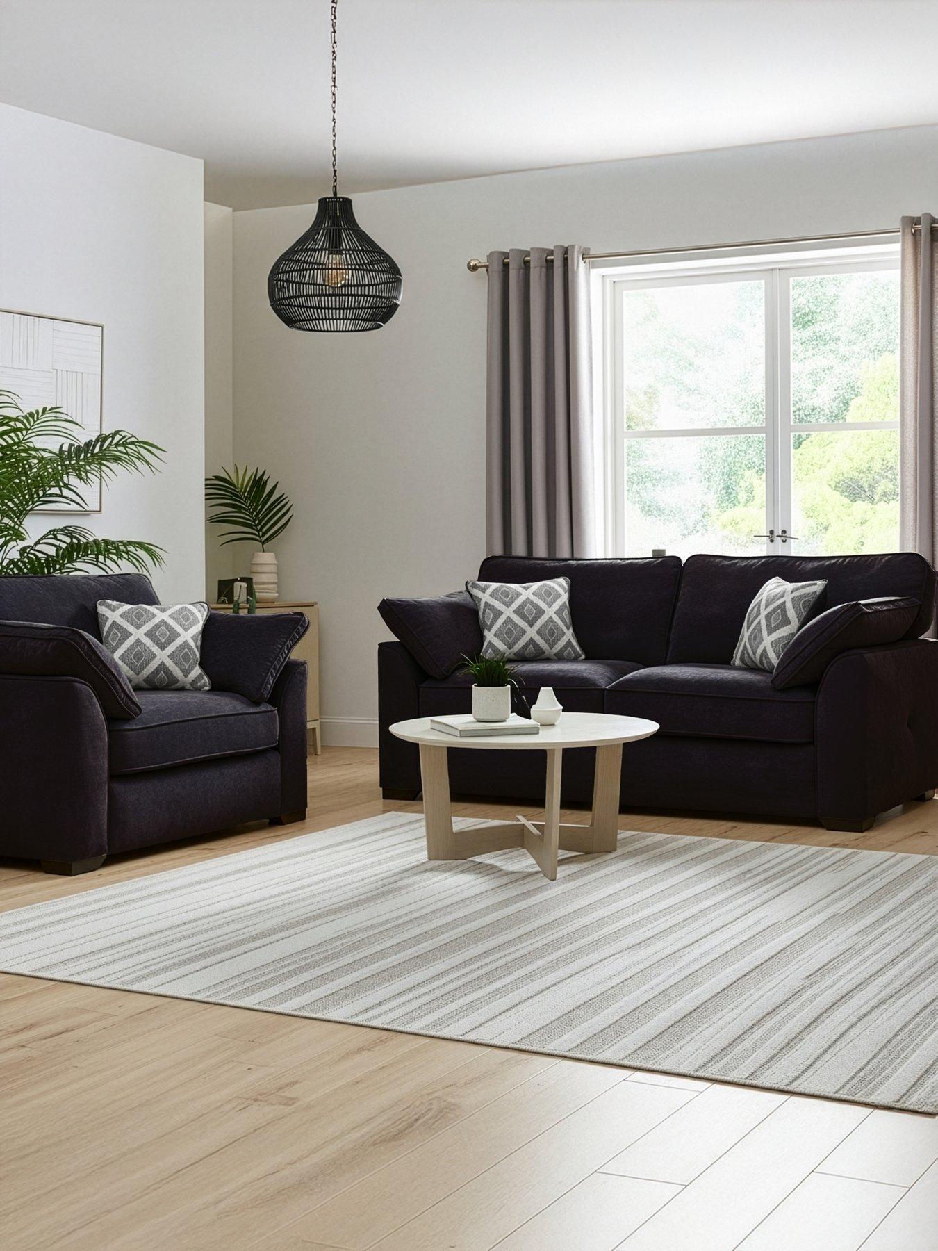 The Very Collection Cesena 3 Seater Fabric Sofa + Armchair Set (Buy  &  SAVE!) - Made to Order in the UK