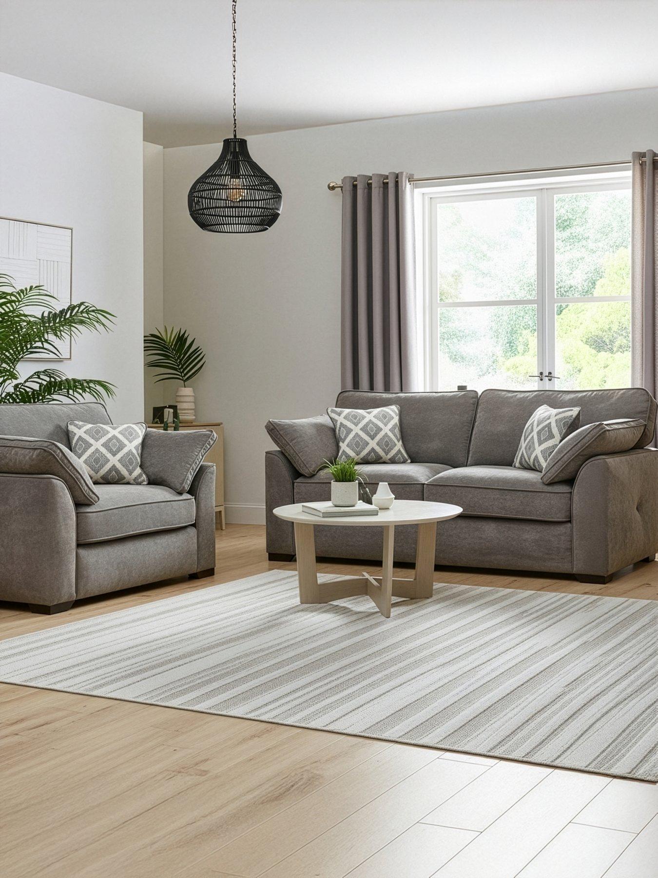 The Very Collection Cesena 3 Seater Fabric Sofa + Armchair Set (Buy  &  SAVE!) - Made to Order in the UK
