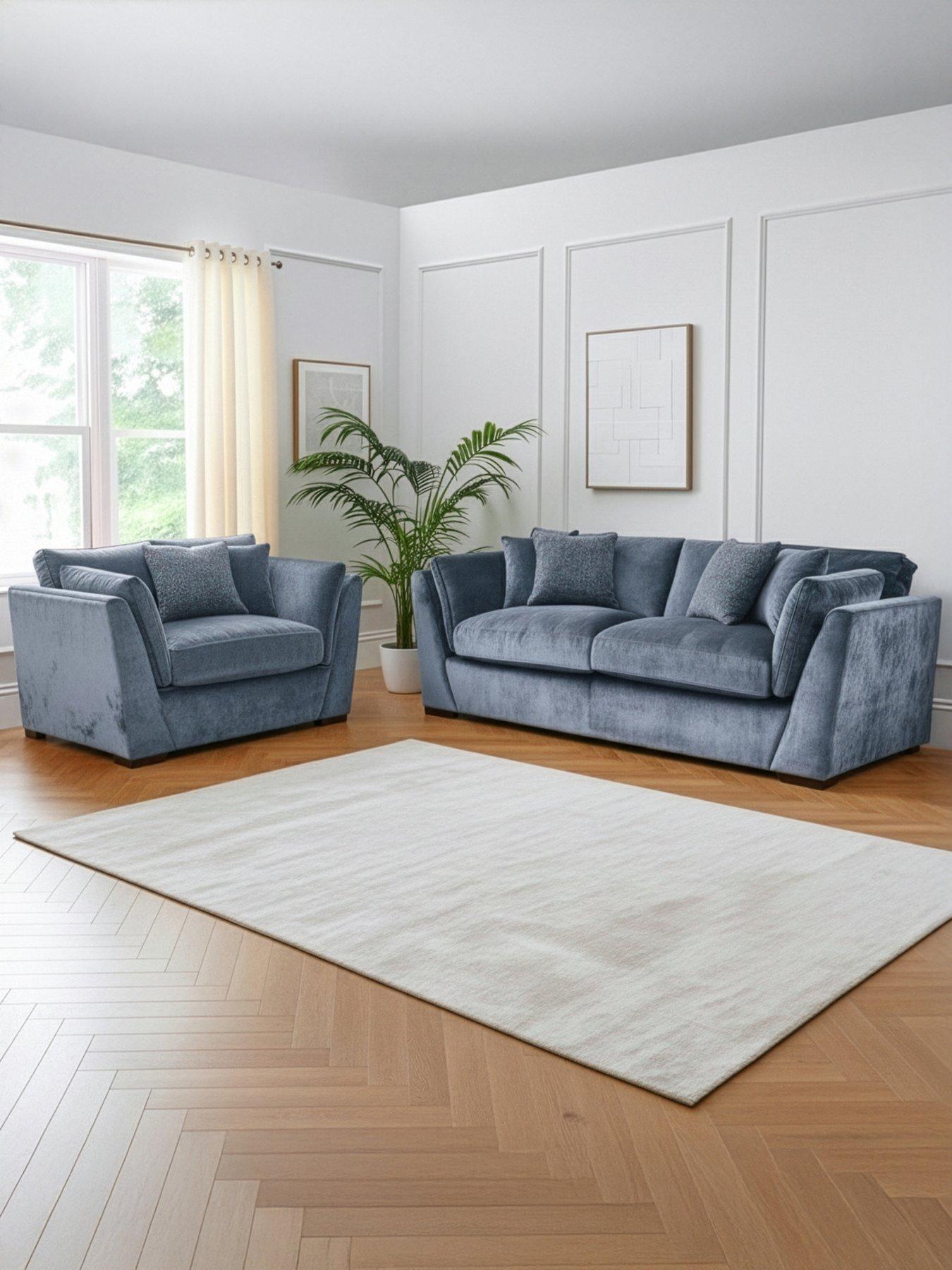 The Very Collection Caressa 3 Seater Fabric Sofa + Chair
