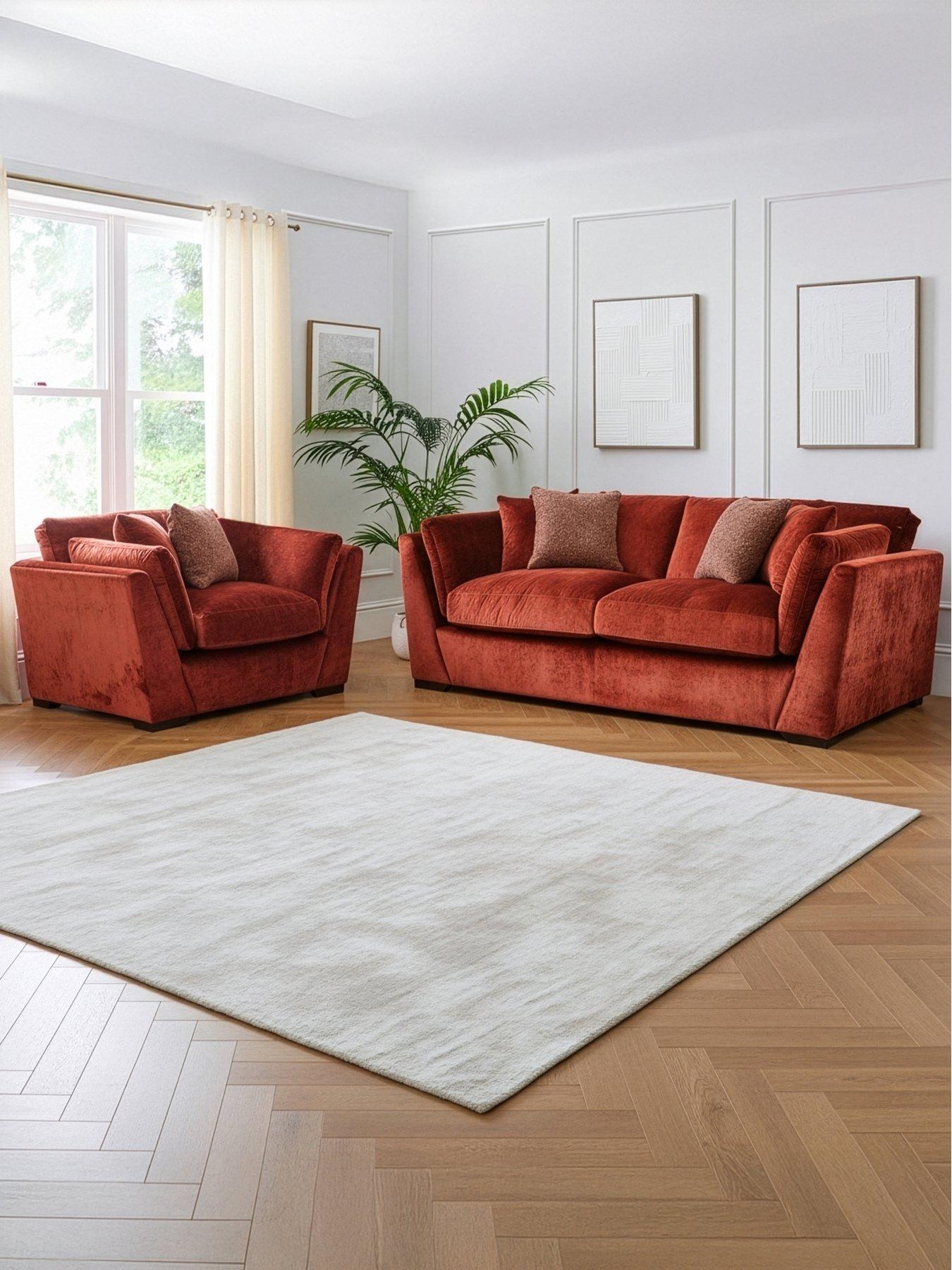 The Very Collection Caressa 3 Seater Fabric Sofa + Chair