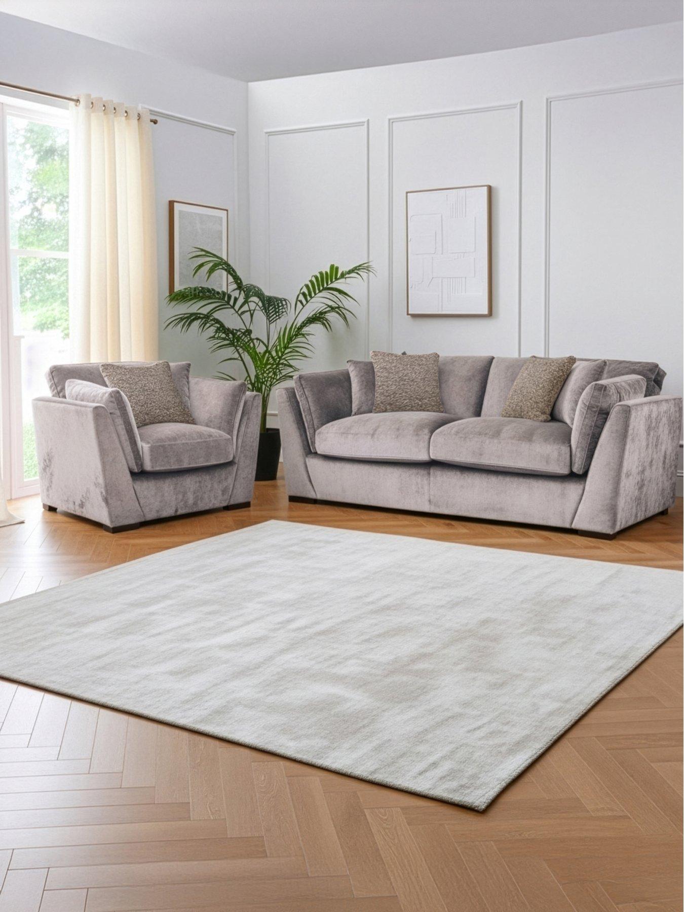 The Very Collection Caressa 3 Seater Fabric Sofa + Chair