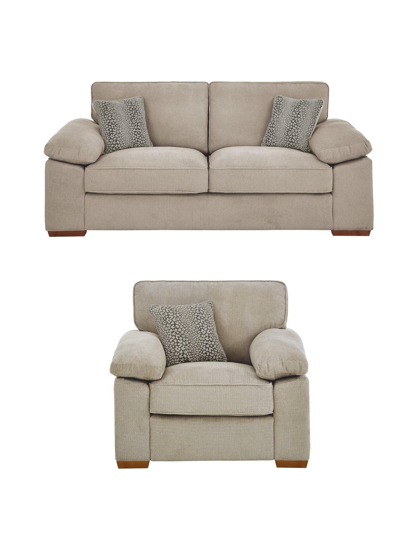 The Very Collection Dexter 3 Seater Fabric Sofa + Chair
