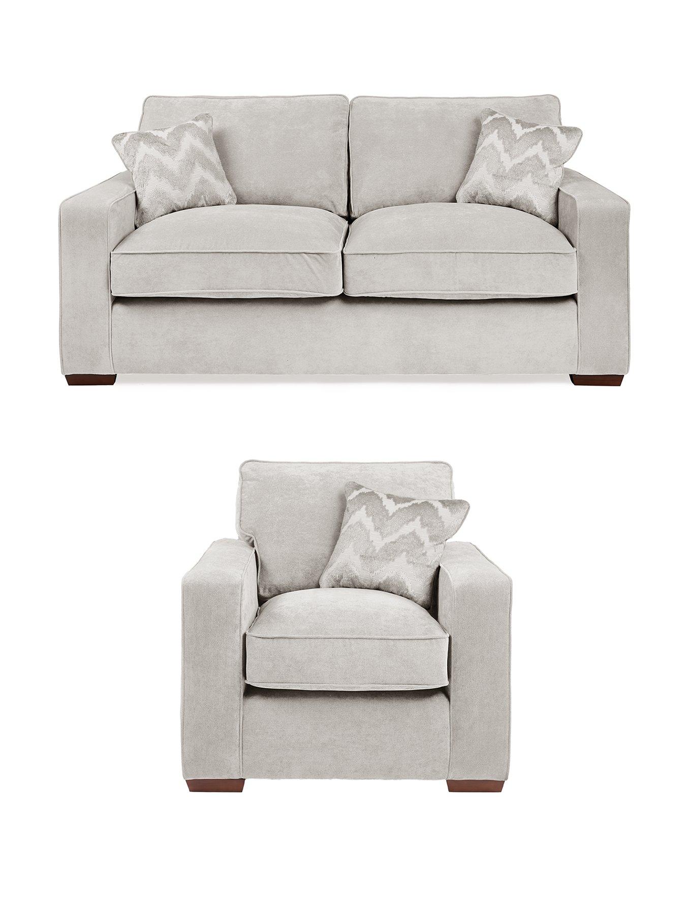 The Very Collection Jenna 3 Seater Fabric Sofa + Chair