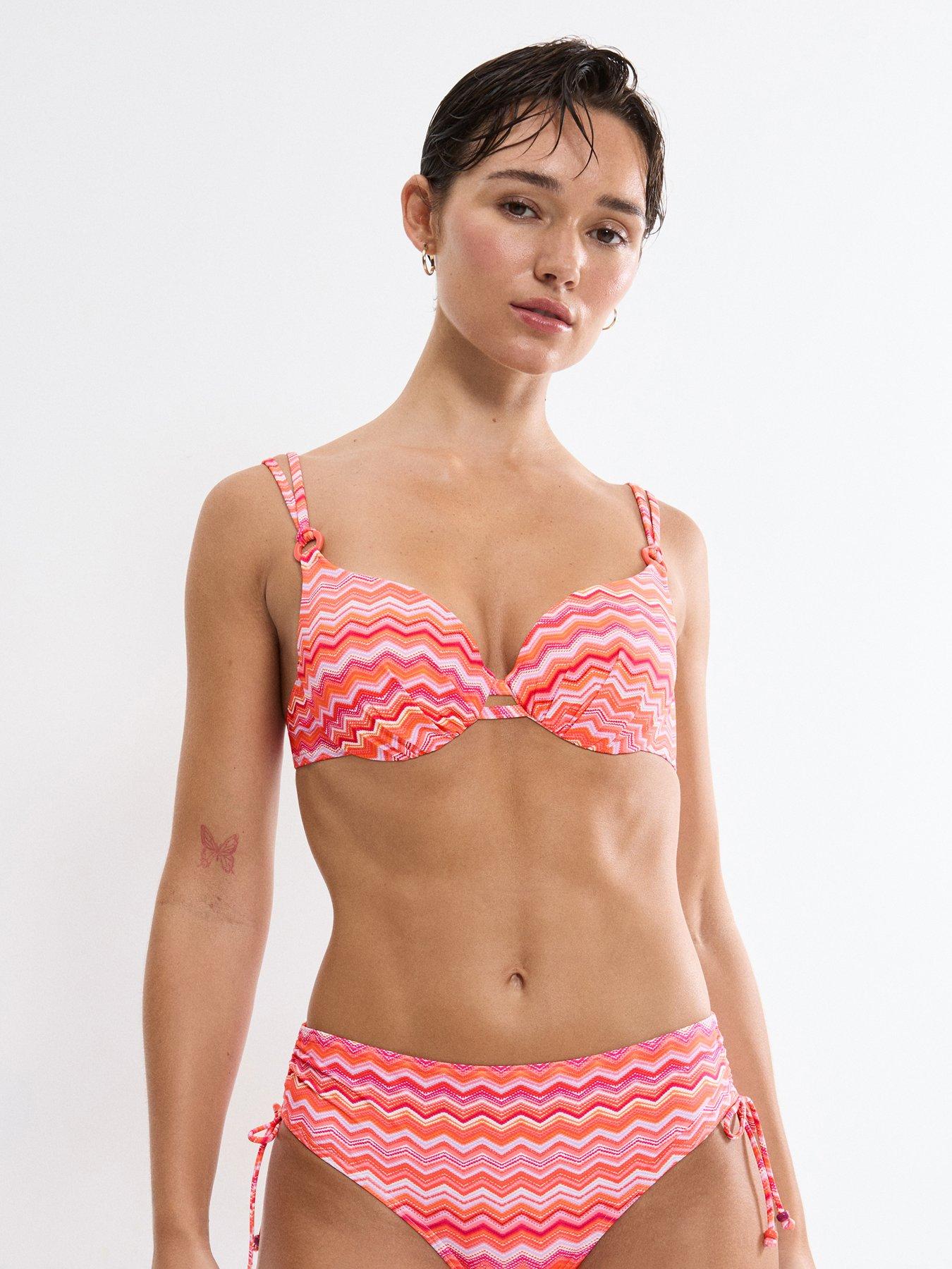 Image 2 of 4 of Triumph Mix &amp; Match Summer Underwired Padded Bikini Top - Orange/Light Combination