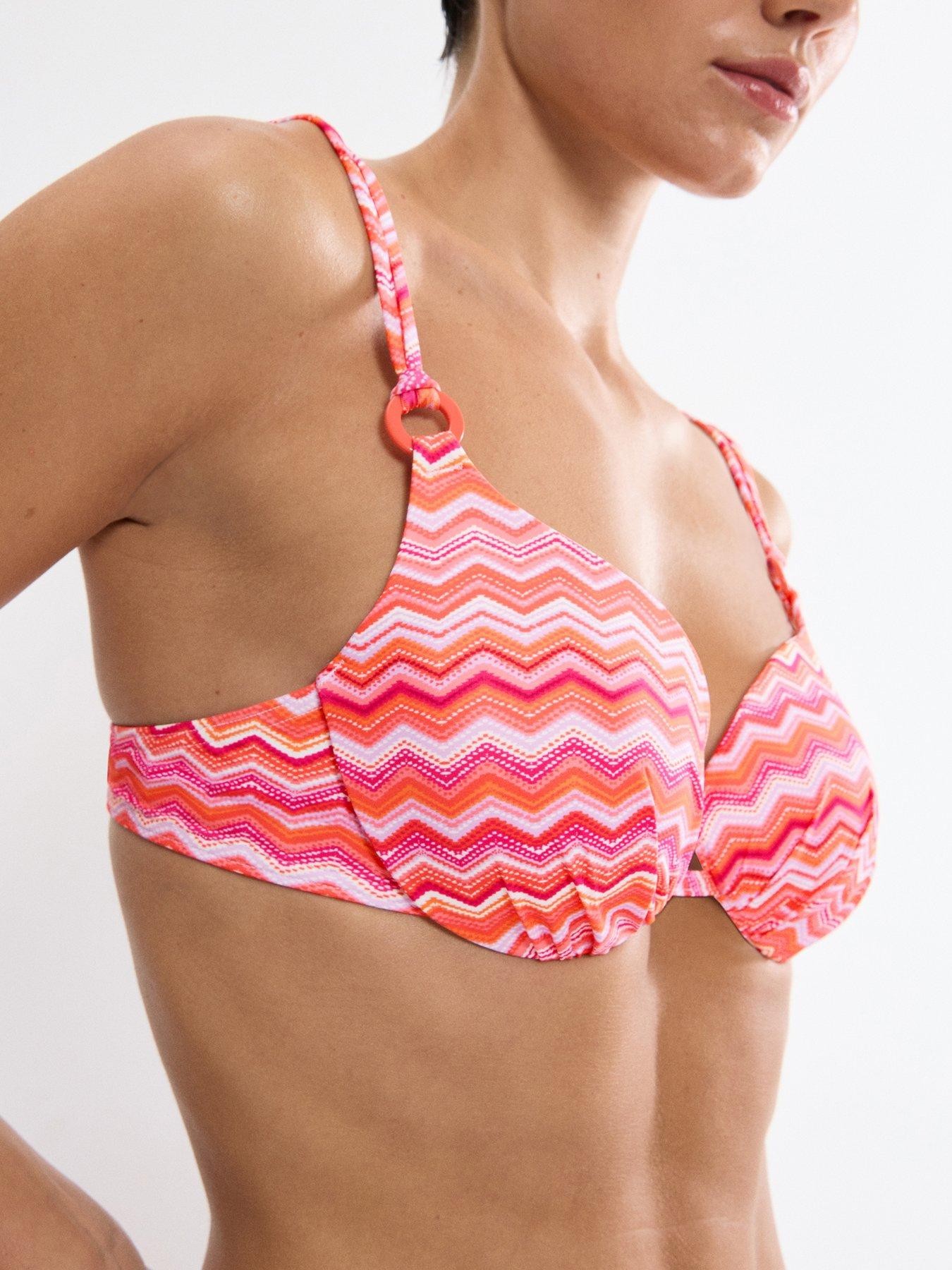 Image 3 of 4 of Triumph Mix &amp; Match Summer Underwired Padded Bikini Top - Orange/Light Combination