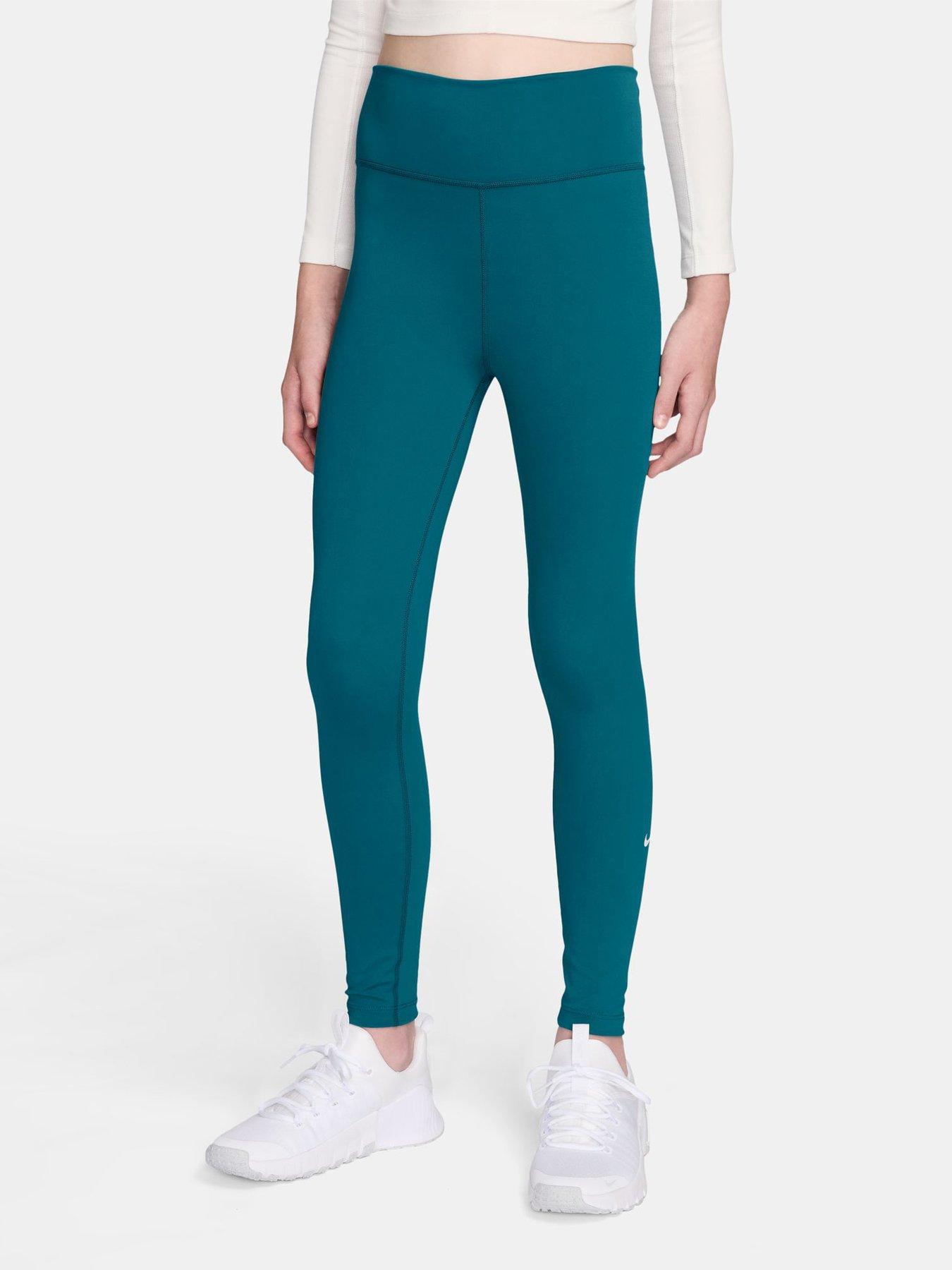 Image 1 of 3 of Nike One Big Kids' (Girls') Dri-FIT High-Waisted Leggings - Blue