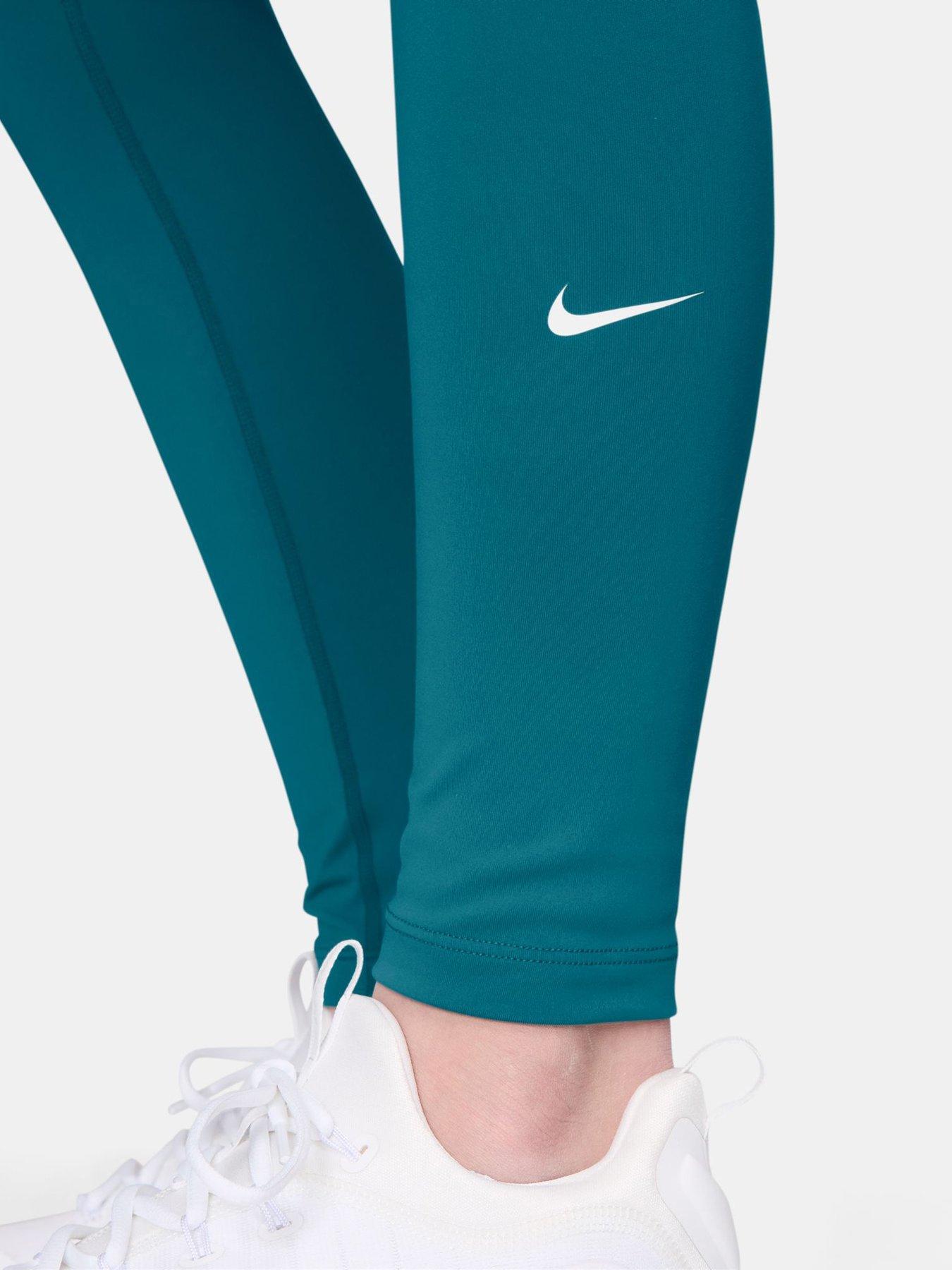 Image 3 of 3 of Nike One Big Kids' (Girls') Dri-FIT High-Waisted Leggings - Blue