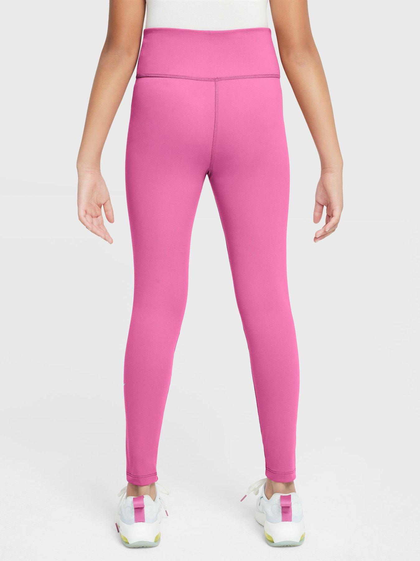 Image 2 of 3 of Nike Older Girls Training Dri-FIT High-Waisted Leggings - Pink