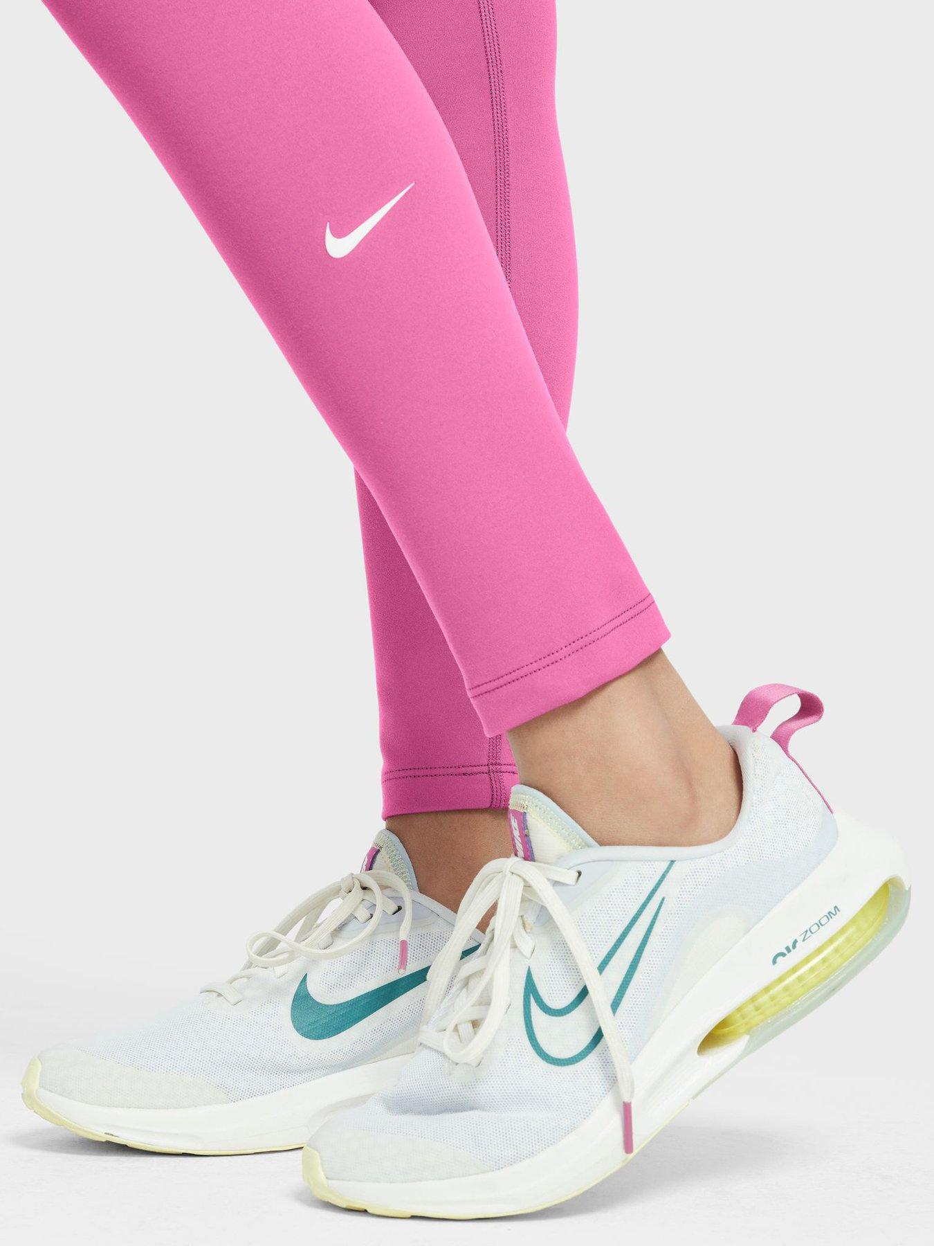 Image 3 of 3 of Nike Older Girls Training Dri-FIT High-Waisted Leggings - Pink