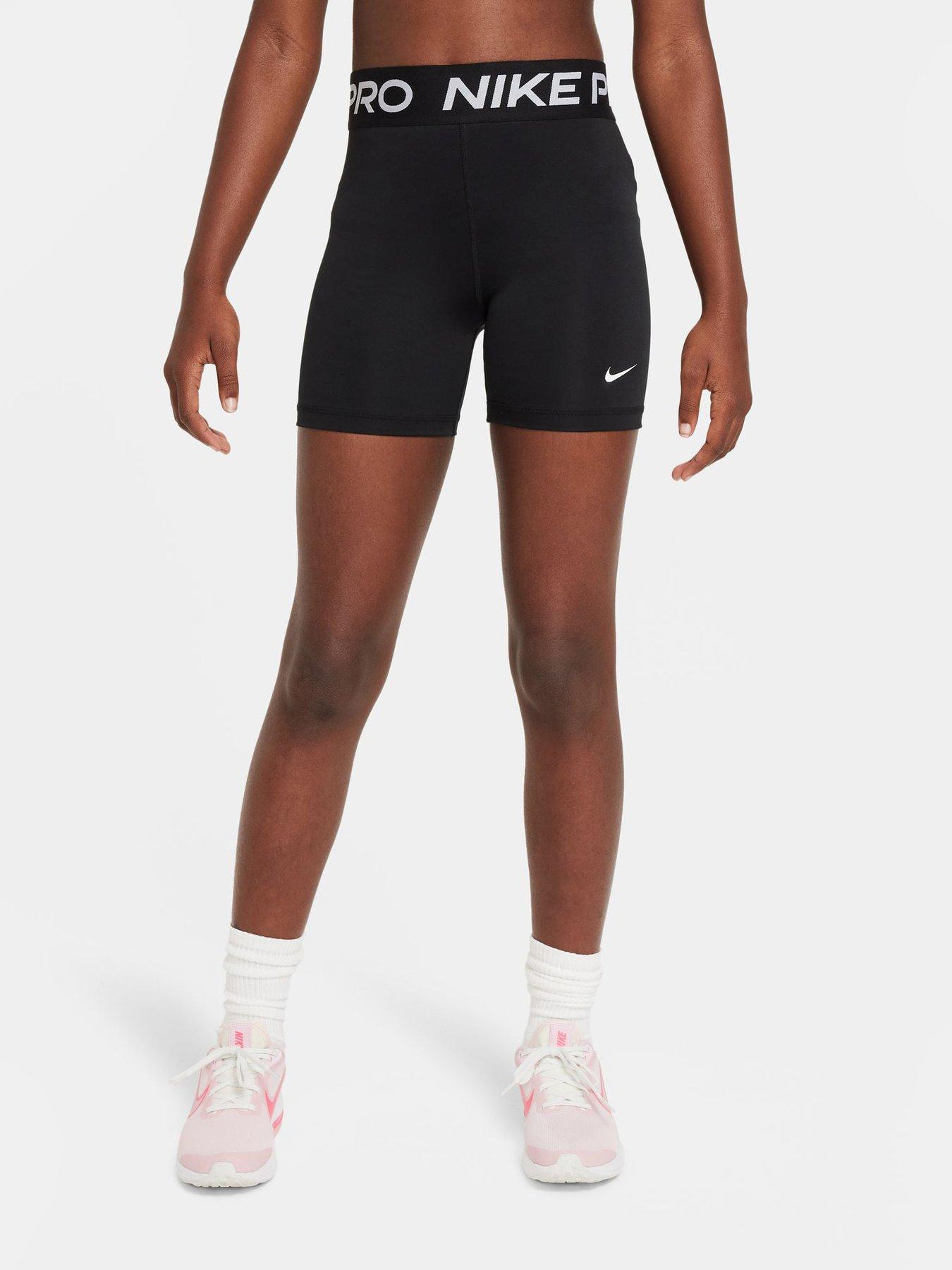 Nike Unisex Pro Girls Shorts Black/White Medium Kids - Image 3