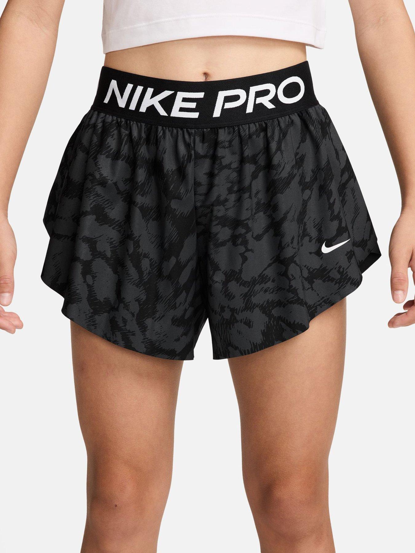 Nike Junior Girls Training Pro Dri-FIT 2-In-1 Shorts - Black
