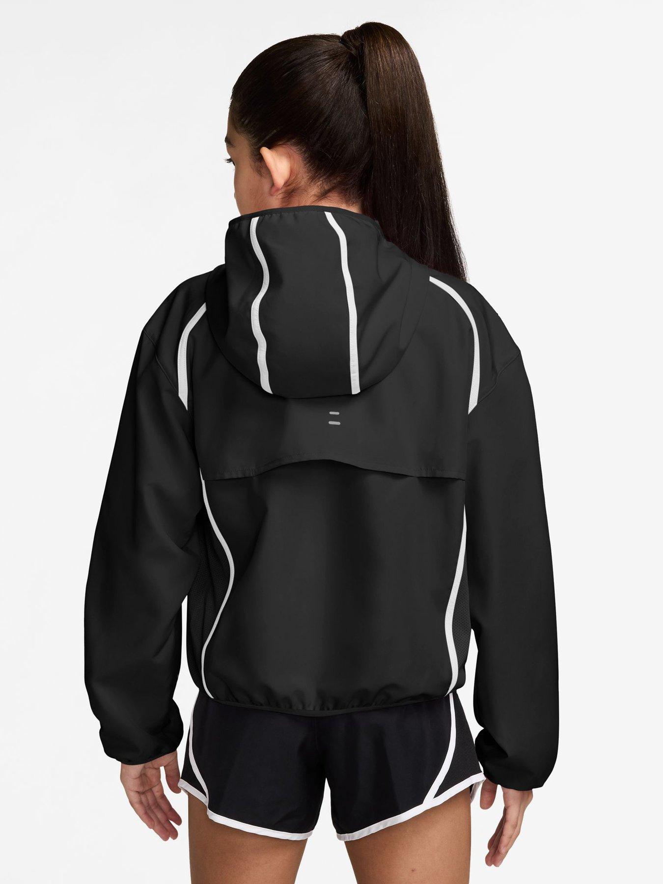 Image 2 of 4 of Nike Junior Girls Training Tempo Hooded Jacket - Black
