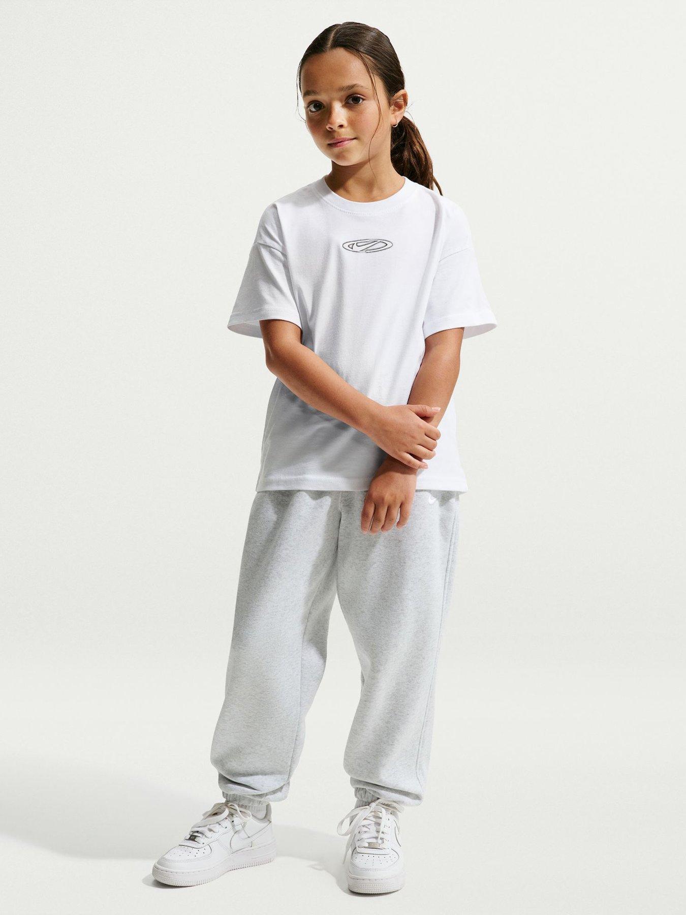 Nike Big Kids' Club Fleece Select Logo T-Shirt - White